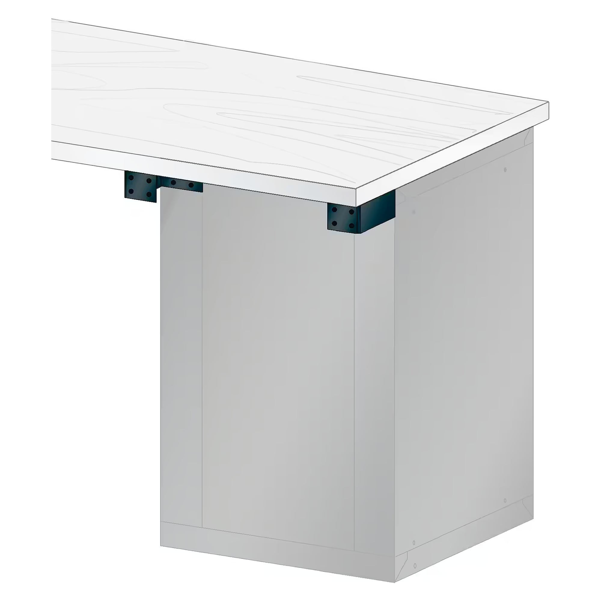ESD-TWIN-Link-Adapter A, 100x52,5x280 mm (BxTxH), für Schubladenschrank 27E - Lista 93.942, Anthrazitgrau RAL 7016