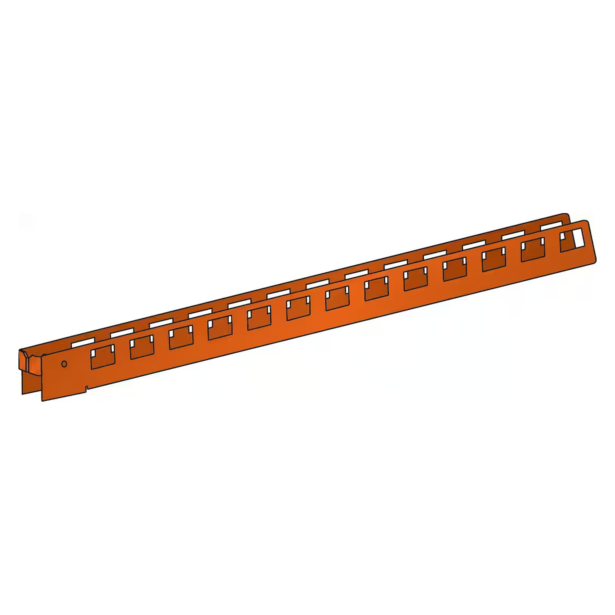 ESD-Ausleger einseitig für Tragsäulen, Länge 710 mm, Höhe 50 mm, für Geräteschiene und Beleuchtungsträger - Lista 92.470, Orange NCS S 1080-Y40R