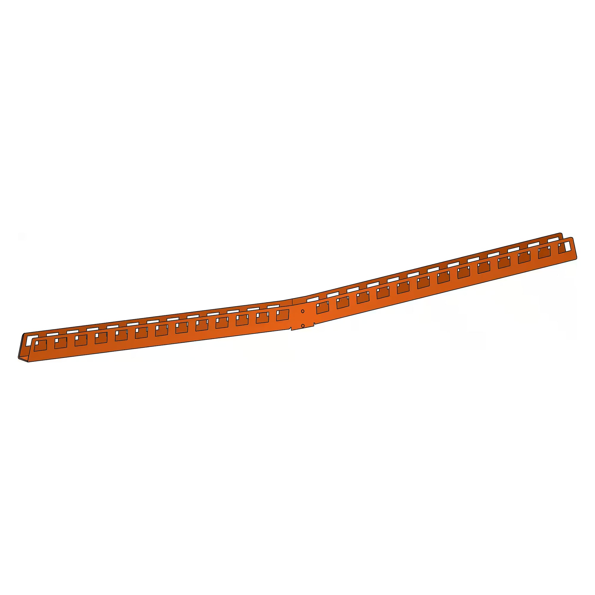 Bras support ESD double face pour colonnes porteuses, longueur 1360 mm, hauteur 50 mm, pour rail d'équipement et éclairage - Lista 92.471, Orange NCS S 1080-Y40R