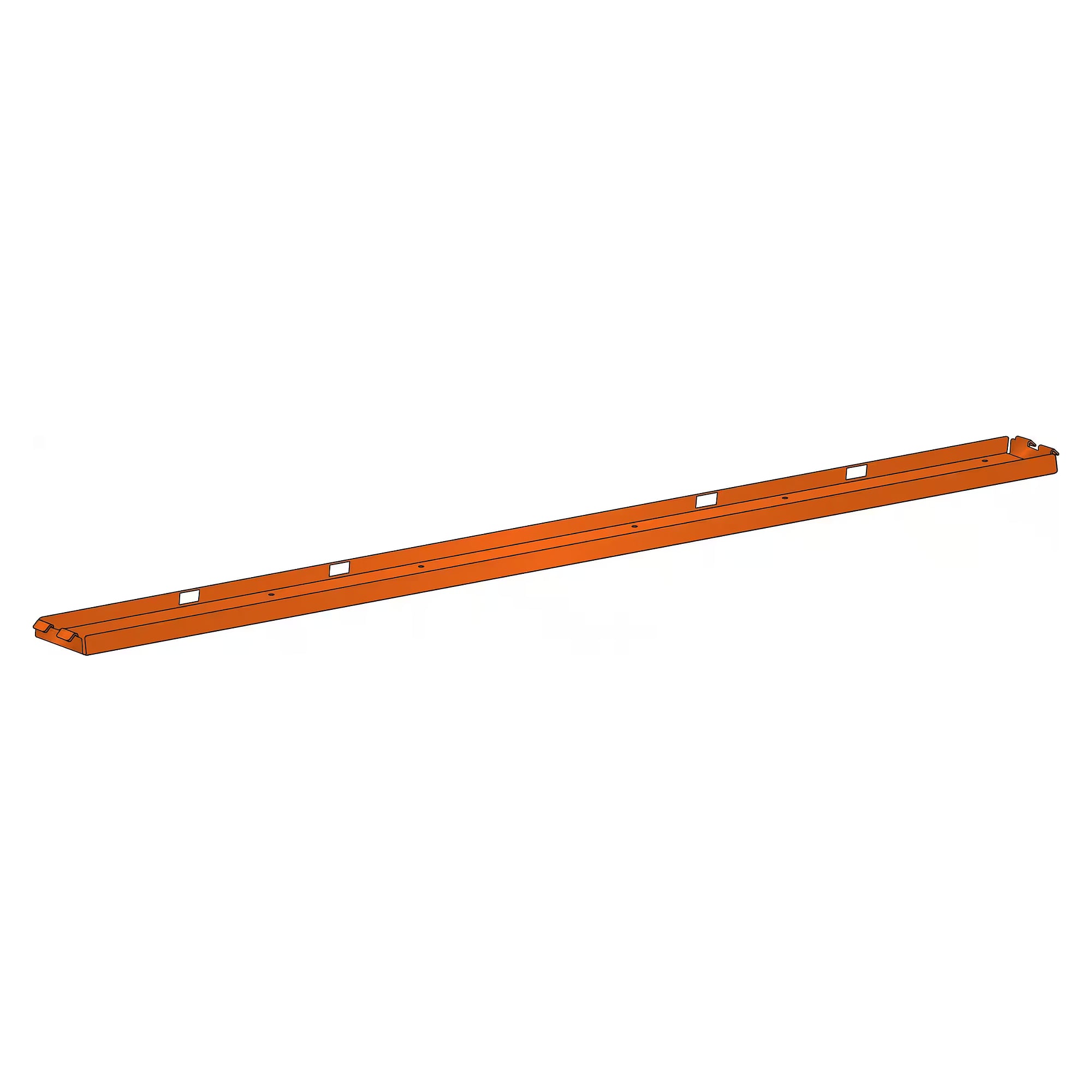 Support d'éclairage ESD pour bras supports, longueur 1500 mm, 1500x110x30 mm, avec clips de sécurité - Lista 92.476, Orange NCS S 1080-Y40R
