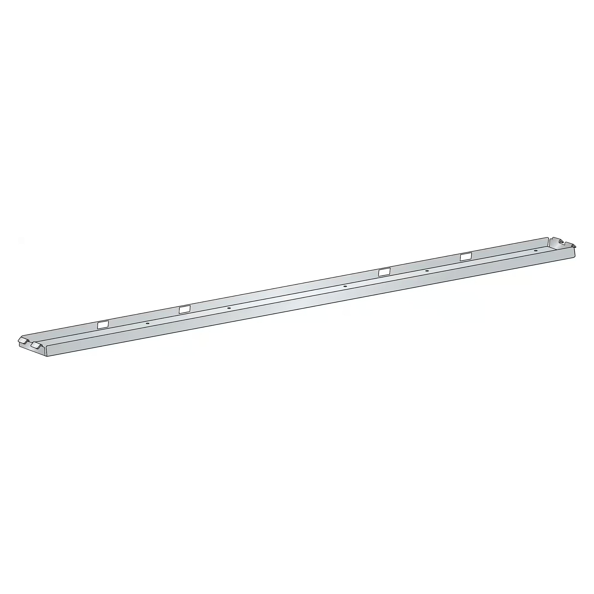 ESD-Beleuchtungsträger für Ausleger, Länge 2000 mm, 2000x110x30 mm, inkl. Sicherungs-Clips - Lista 92.477, Lichtgrau RAL 7035