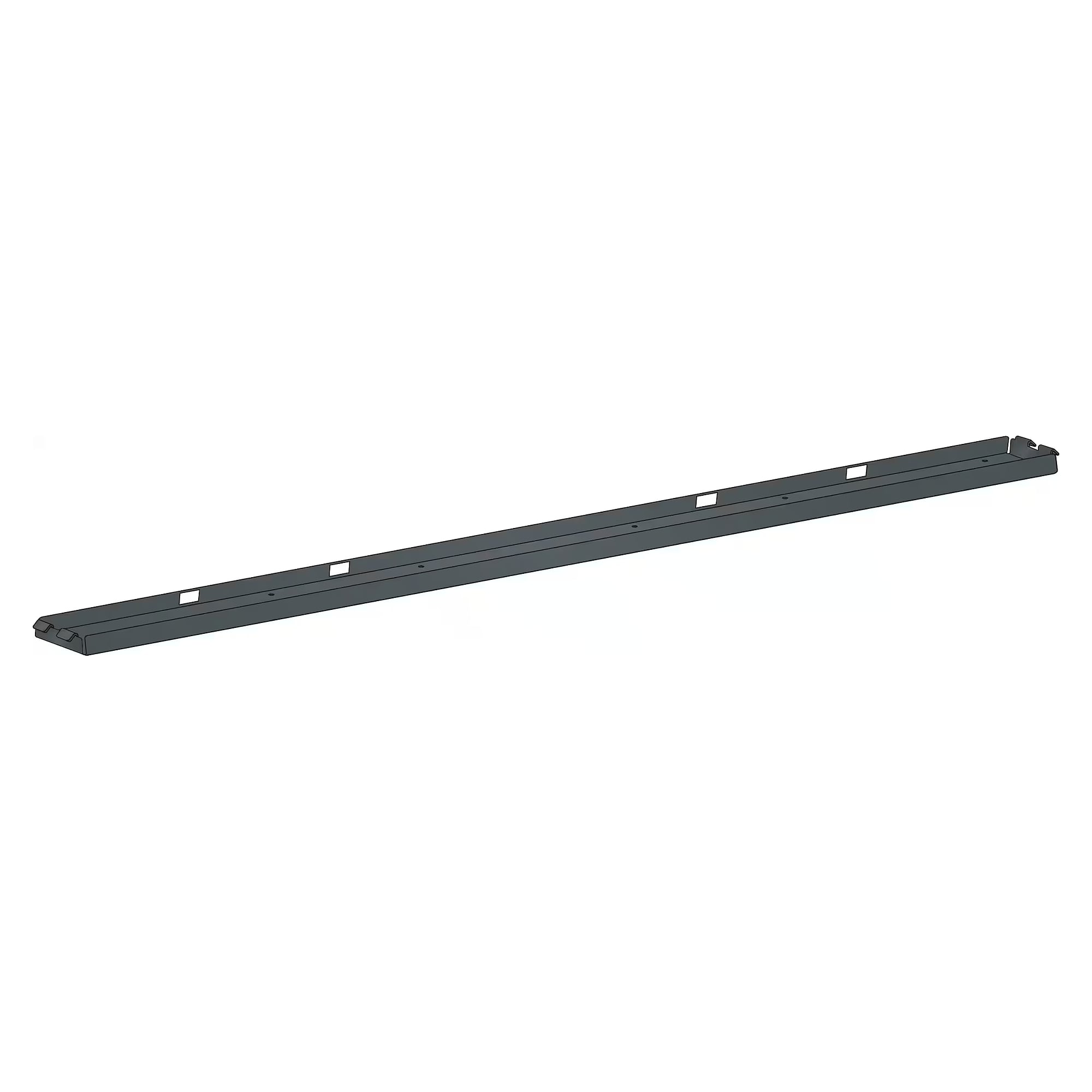 Support d'éclairage ESD pour bras supports, longueur 1500 mm, 1500x110x30 mm, avec clips de sécurité - Lista 92.476, Gris anthracite RAL 7016