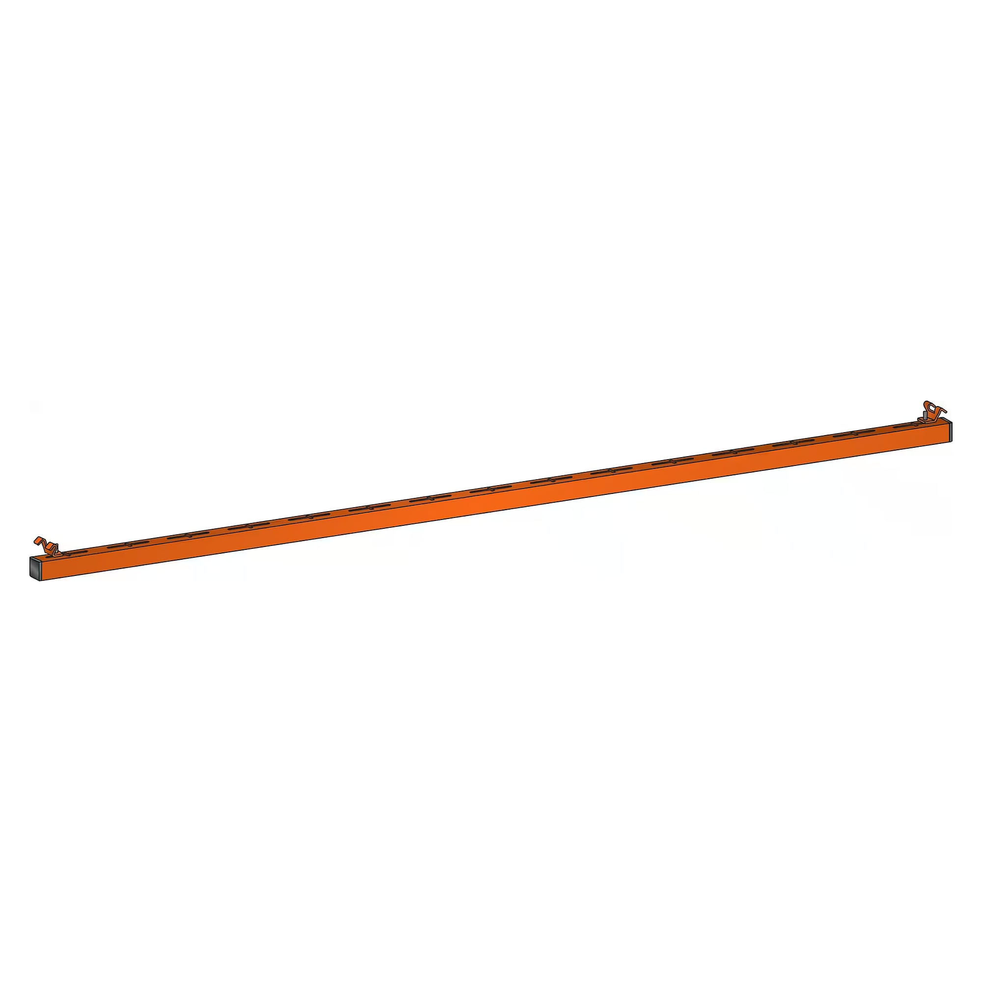 Rail d'équipement ESD pour bras supports, longueur 1200 mm, profil 30x30 mm, 15 kg, avec pinces de fixation - Lista 92.481, Orange NCS S 1080-Y40R
