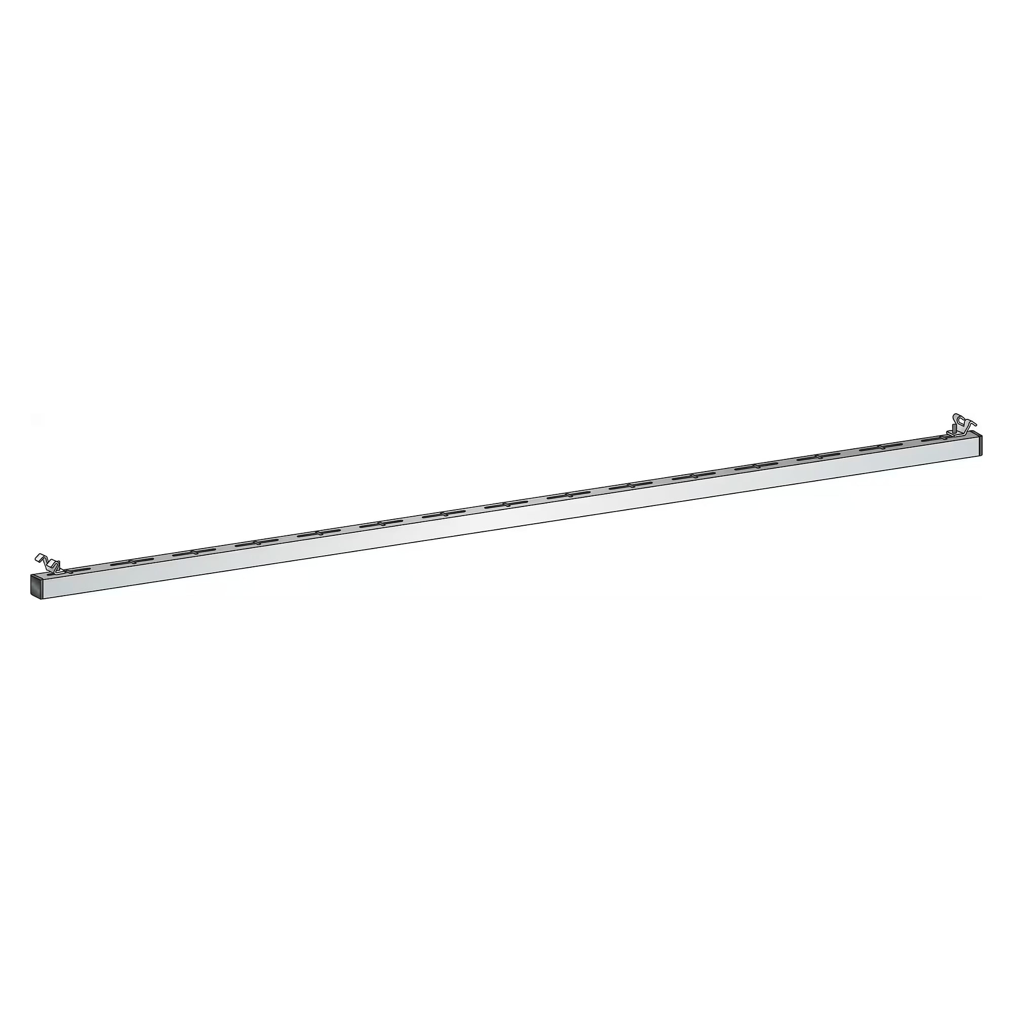 ESD-Geräteschiene für Ausleger, Länge 1000 mm, Profil 30x30 mm, 15 kg, inkl. Halteklammern - Lista 92.480, Lichtgrau RAL 7035