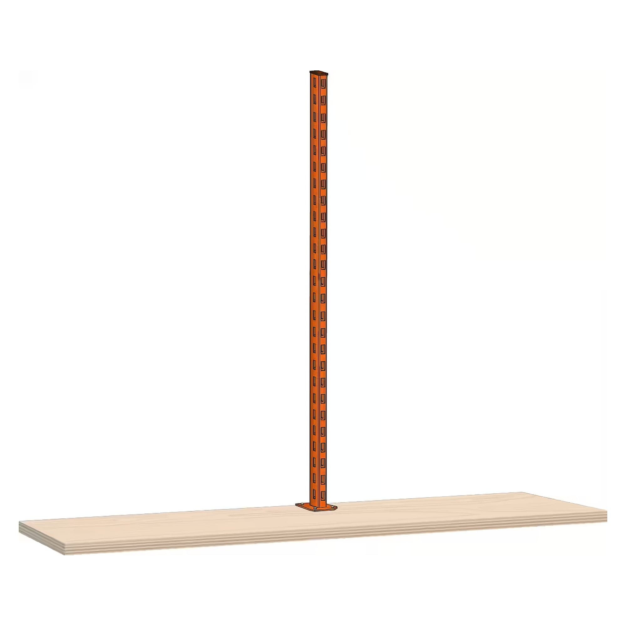 ESD support column for mounting on workbench tops, height 350 mm, profile 30x60 mm, position centre - Lista 93.390, Orange NCS S 1080-Y40R