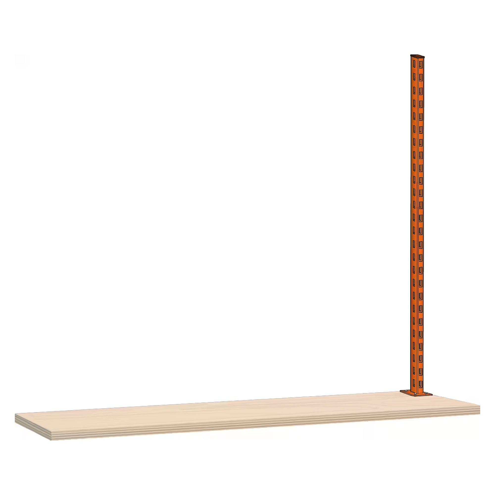 Montant porteur ESD 1400 mm, profil 30x60 mm, pour montage sur plateau d'établi, position à droite - Lista 93.398, Orange NCS S 1080-Y40R