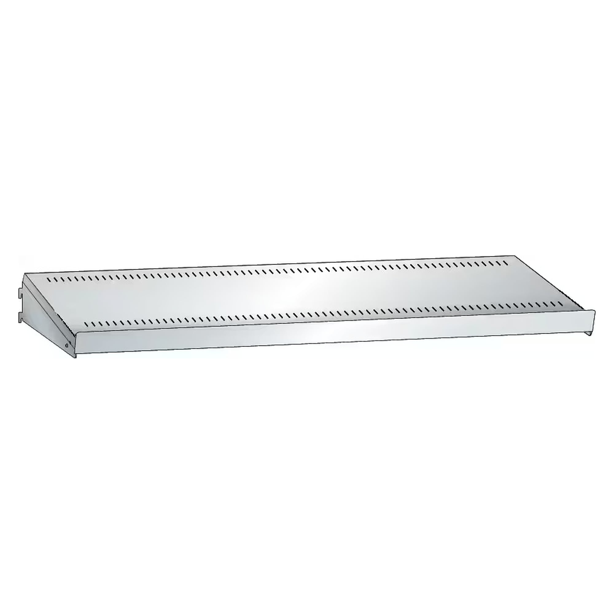 ESD-Verstellboden geschlitzt, 750x300 mm, Nutzbreite 749 mm, 50 kg, inkl. 2 Konsolen - Lista 95.986, Lichtgrau RAL 7035