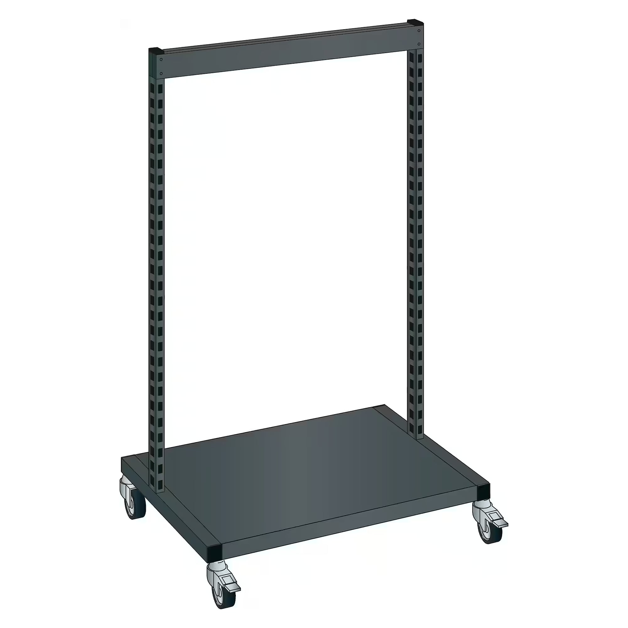 Bâti mobile ESD simple face 1380x510x1300 mm, largeur de module 1330 mm, hauteur utile 950 mm - Lista 93.819, Gris anthracite RAL 7016