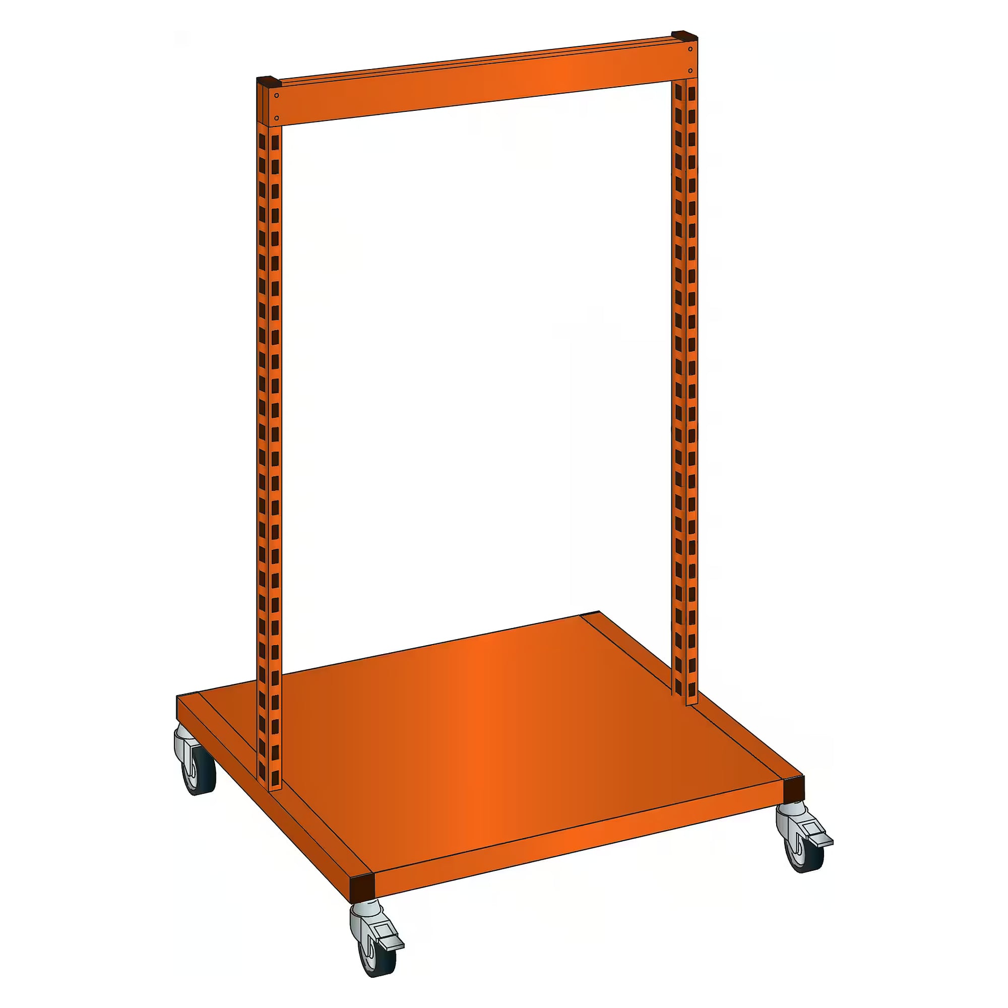 Bâti mobile ESD double face 800x710x1600 mm, largeur de module 750 mm, hauteur utile 1250 mm - Lista 93.829, Orange NCS S 1080-Y40R