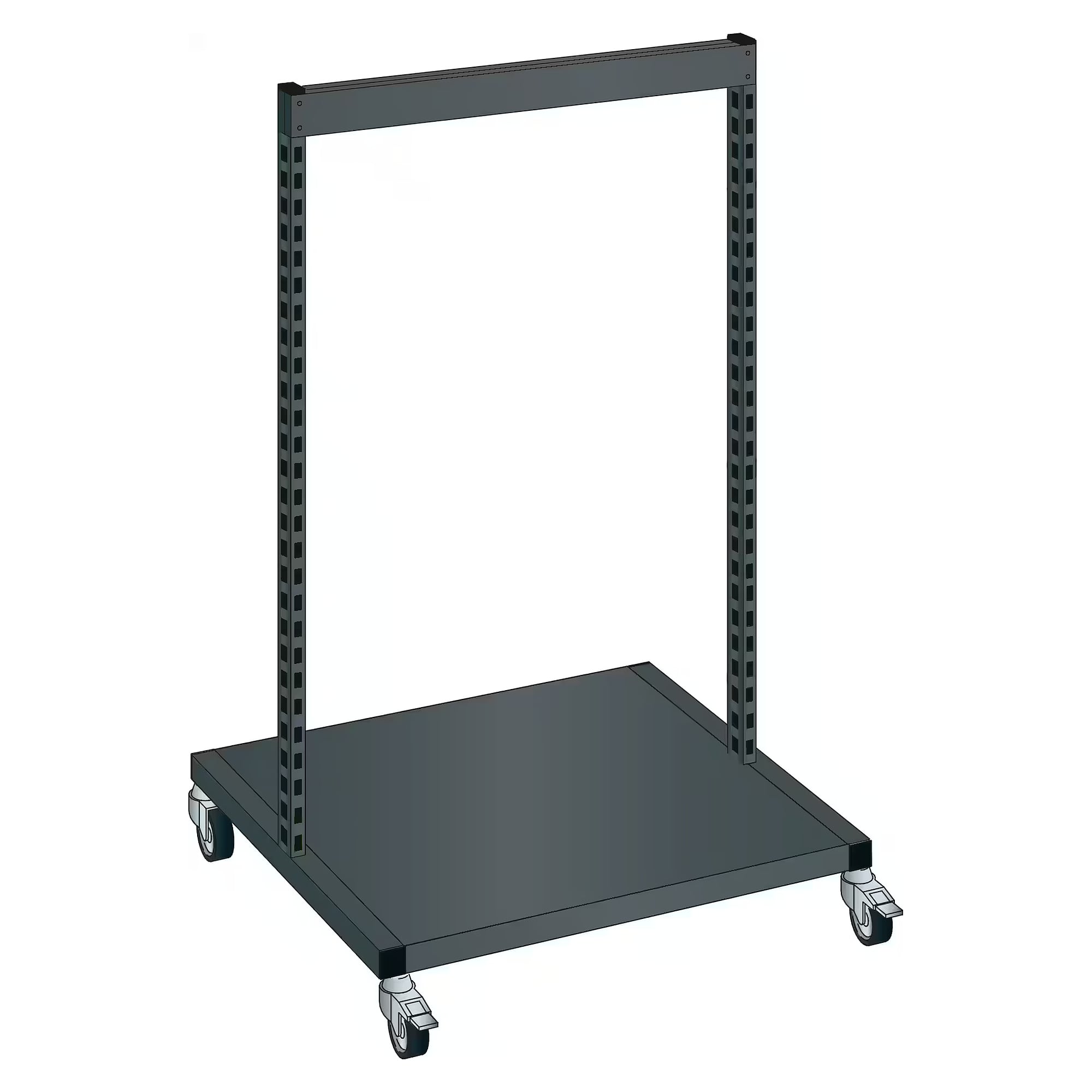 ESD-Ständerrahmen fahrbar doppelseitig 800x710x1300 mm, Modulbreite 750 mm, Nutzhöhe 950 mm - Lista 93.825, Anthrazitgrau RAL 7016