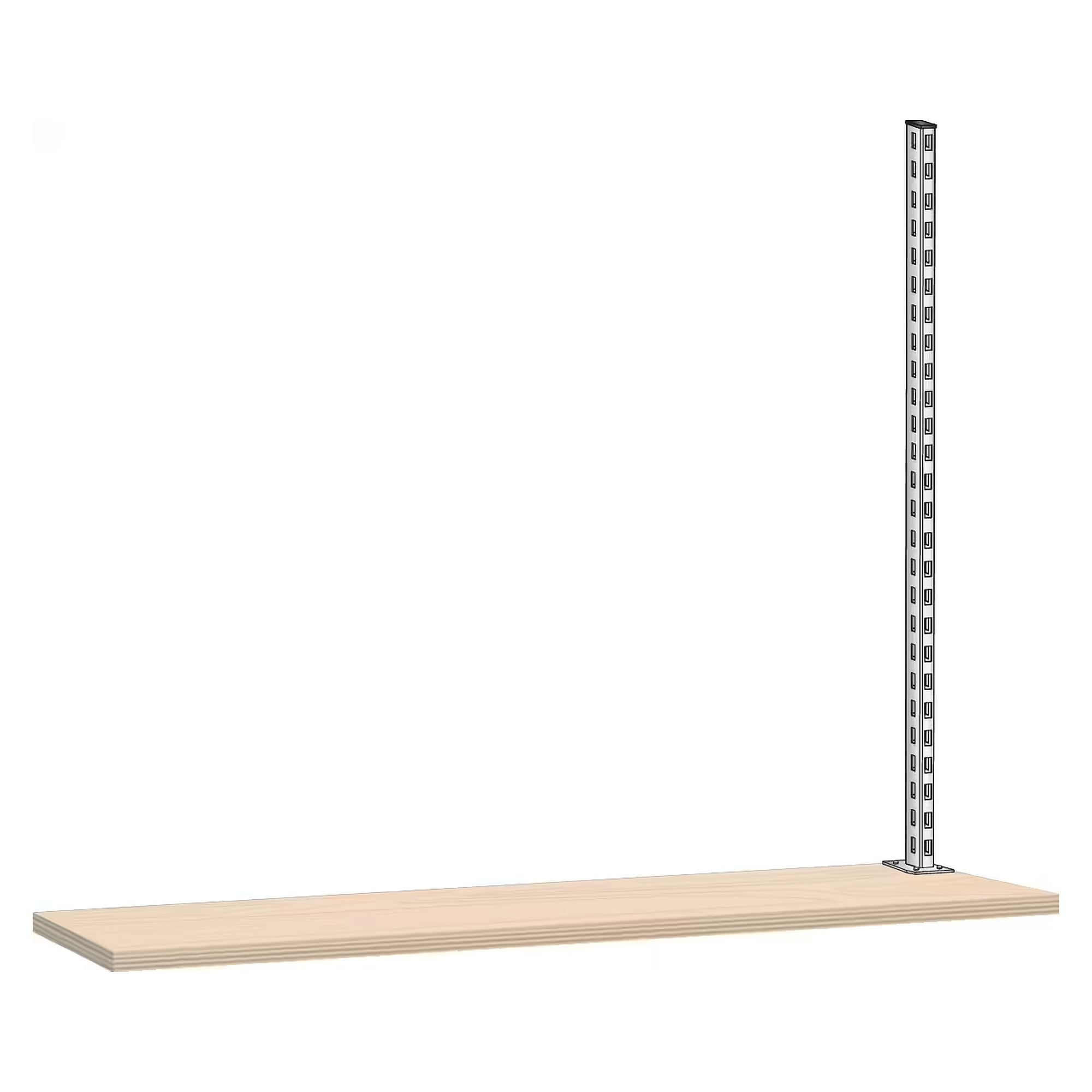 ESD-Tragsäule 1400 mm, Profil 30x60 mm, zur Montage auf Werkbankplatten, Position rechts - Lista 93.398, Lichtgrau RAL 7035