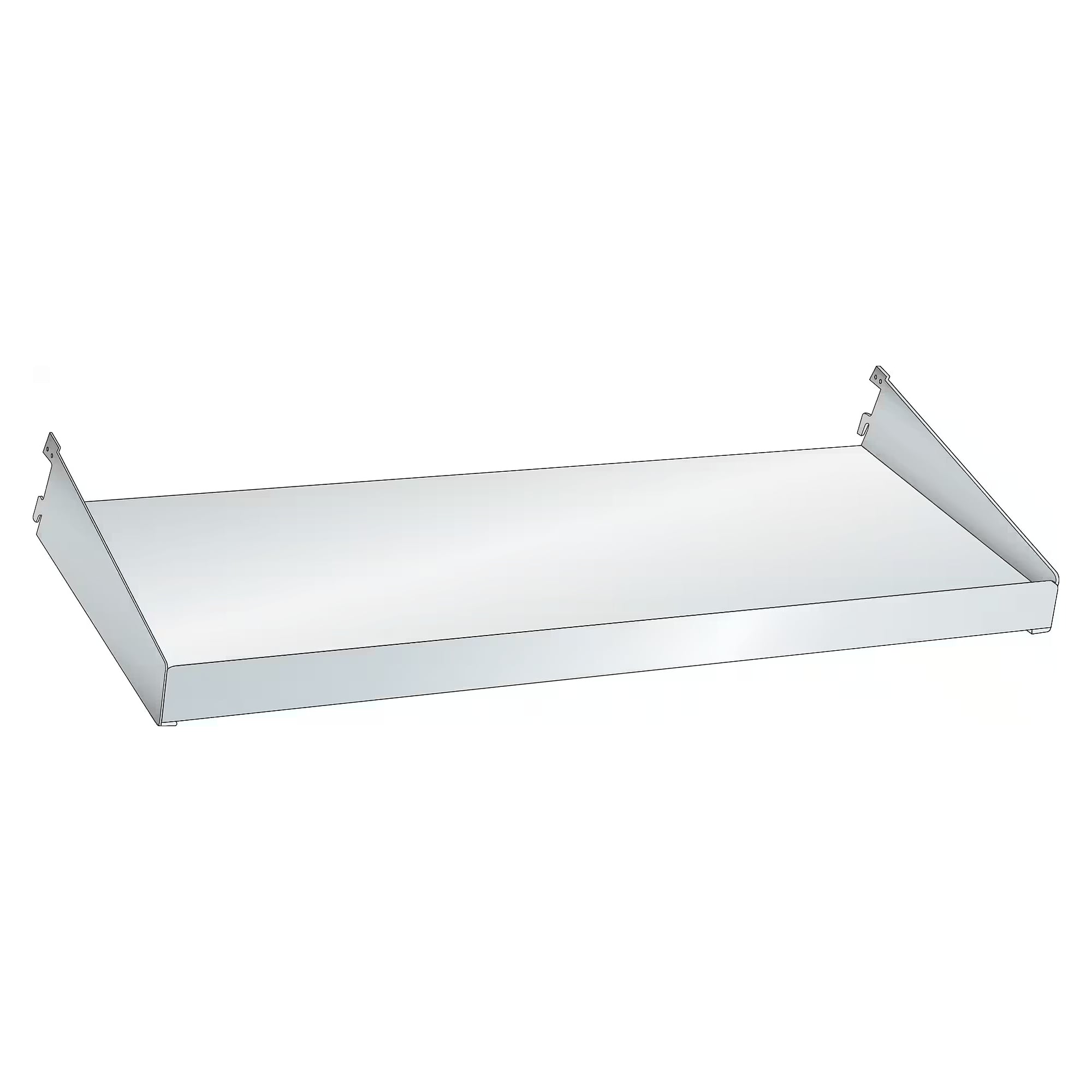 ESD-Verstellboden glatt mit Seitenwand, 1330x300 mm, 50 kg, mit 2 Aushebesicherungen, für Montagewagen - Lista 93.524, Lichtgrau RAL 7035