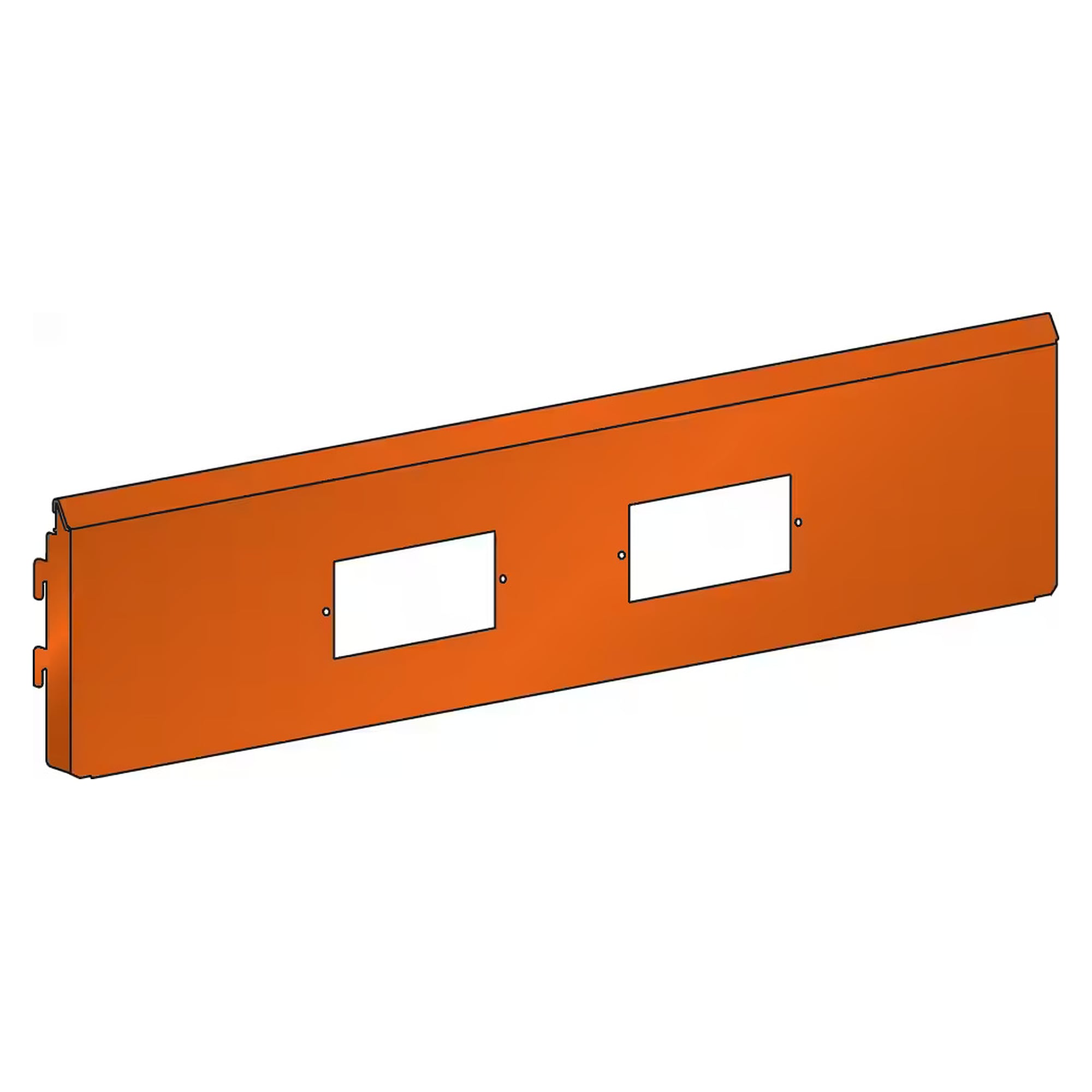 ESD energy back panel for energy channel, module width 665 mm, 655x28x157 mm, for 2 modules - Lista 92.439, Orange NCS S 1080-Y40R