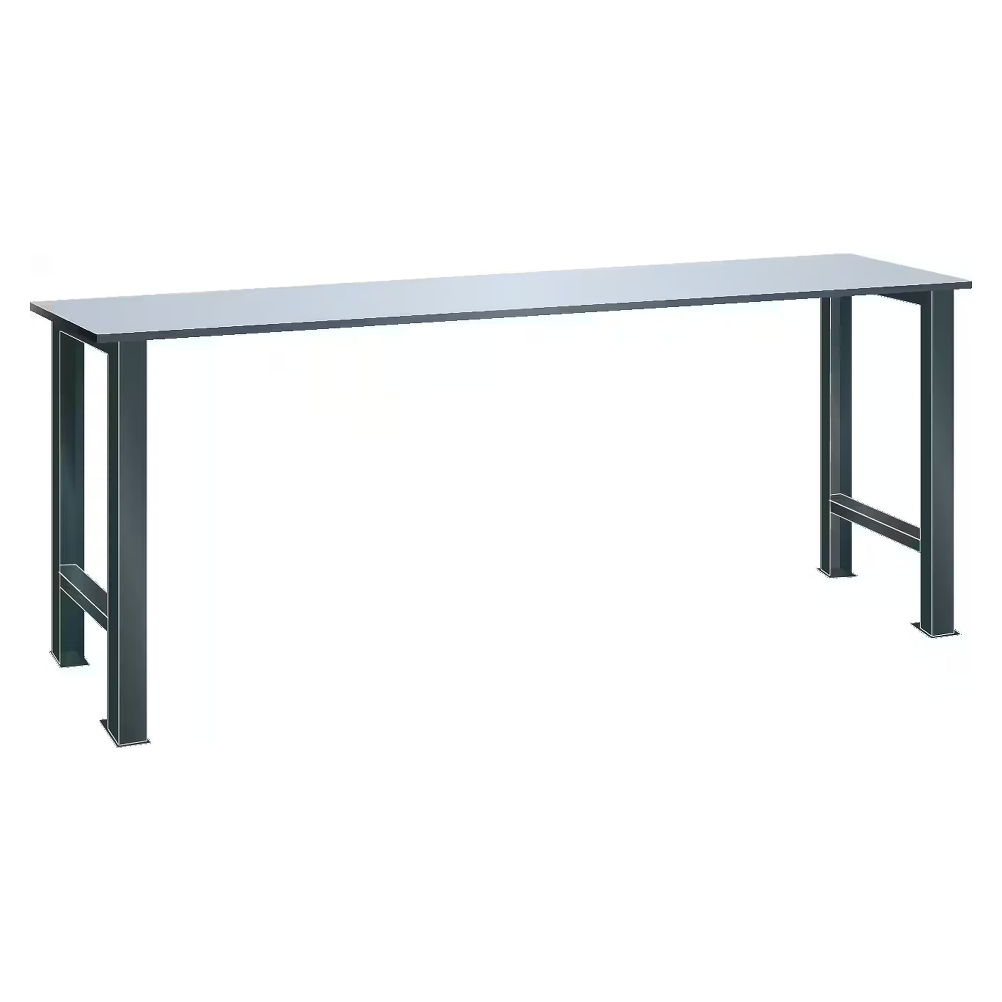 ESD-Werkbank 1500x750x850 mm, Kunstharzplatte 50 mm, Werkbankfüße 800 mm, ohne Schubladen, Flächenlast 700 kg - Lista 95.898, Anthrazitgrau RAL 7016