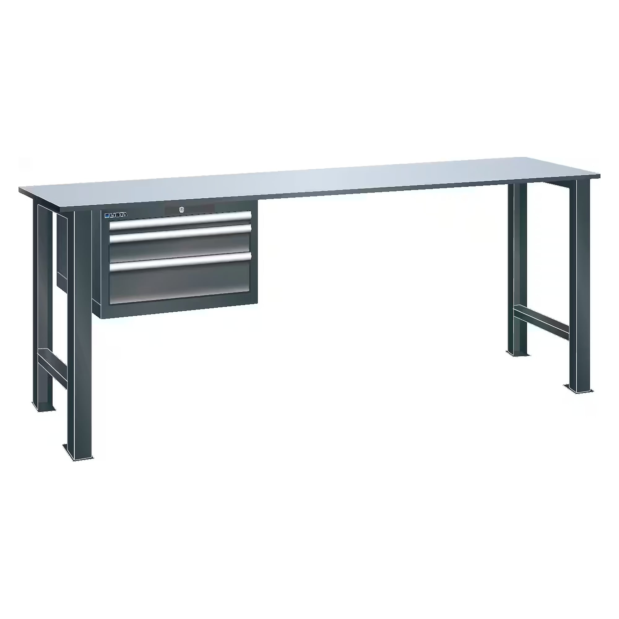 Établi ESD 27x36E, 2000x750x850 mm, 3 tiroirs 1x50/1x100/1x150, 75 kg, RFID Lock - Lista 95.906, Gris anthracite RAL 7016