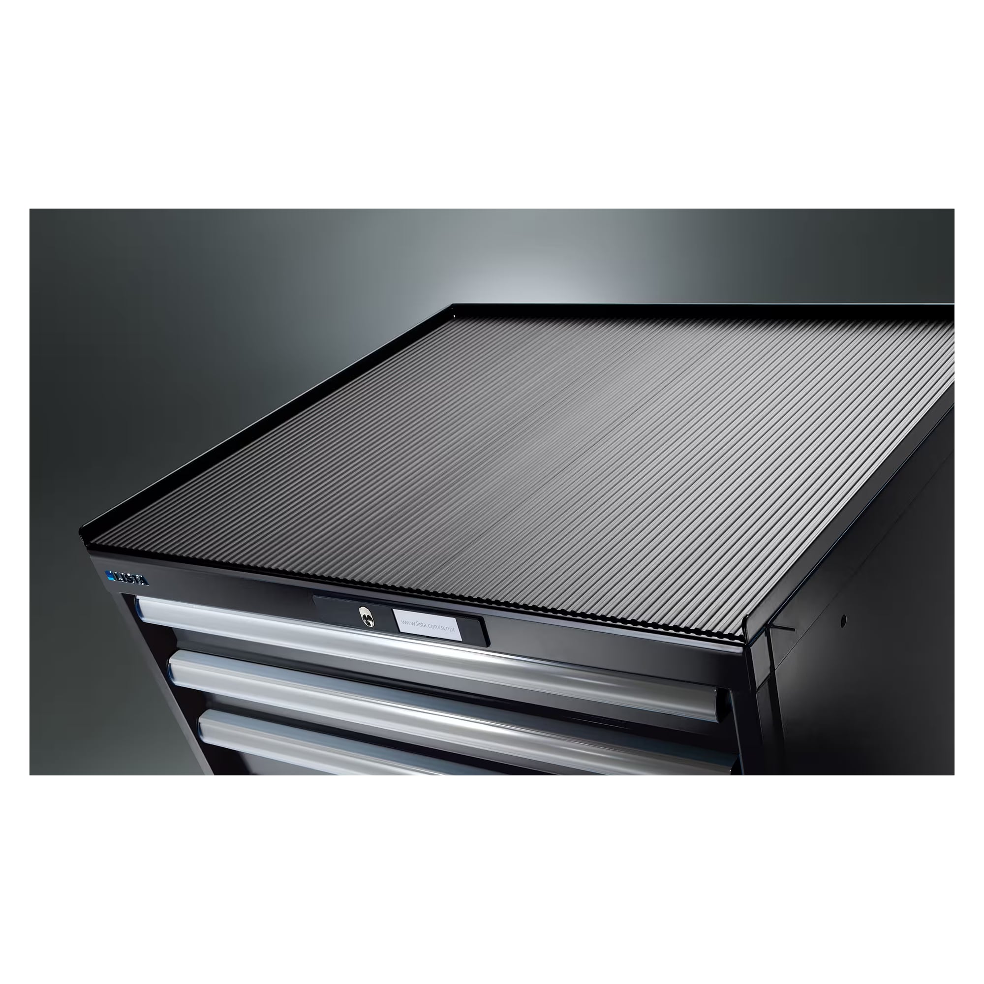 ESD-Abrollrand 3-seitig 54x36E, 1023x725x20 mm, Stahlblech mit genarbter Matte - Lista 95.848
