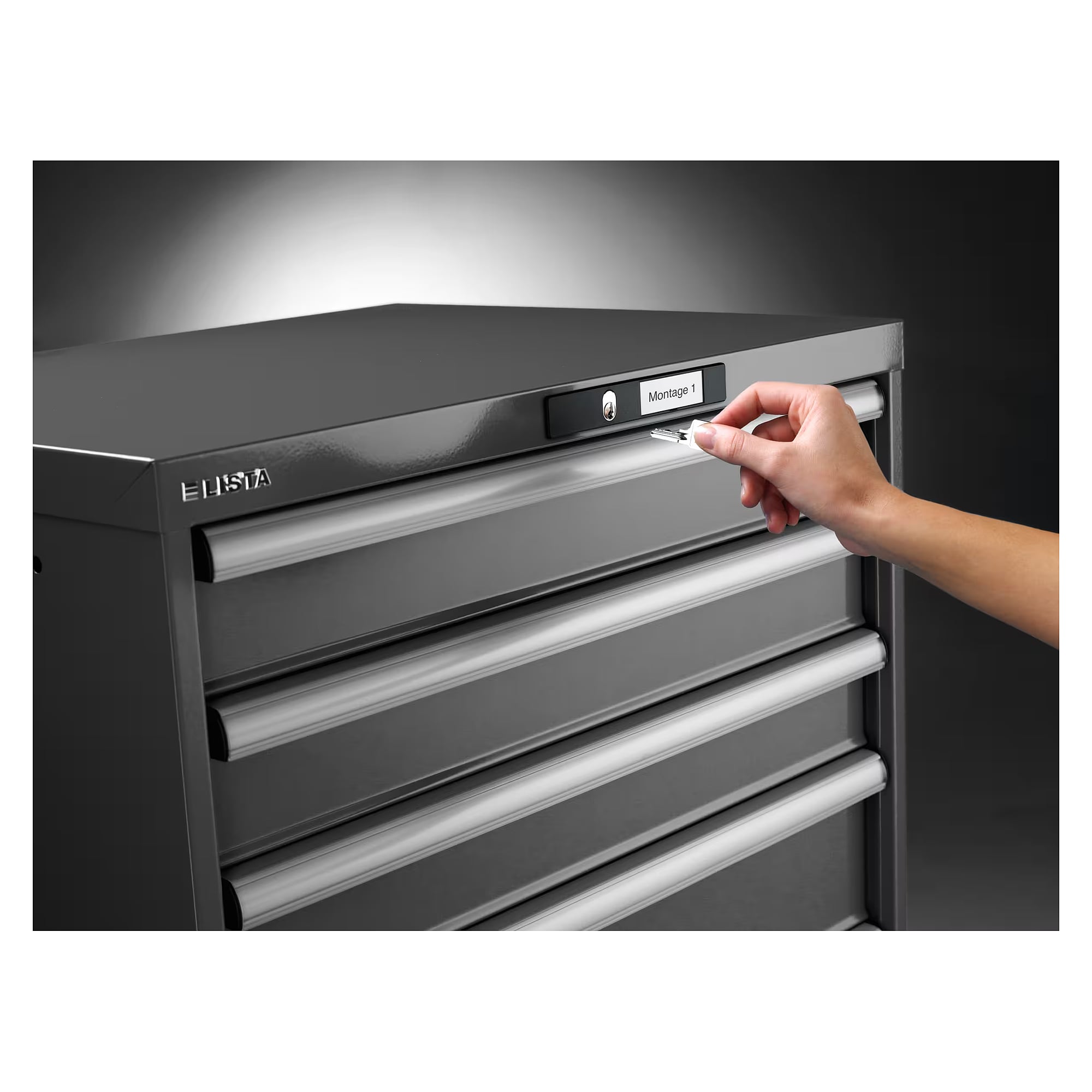 Armoire à tiroirs ESD 27x36E, 564x725x850 mm, 5 tiroirs 2x100/1x150/2x200, 75 kg, KEY Lock - Lista 95.109