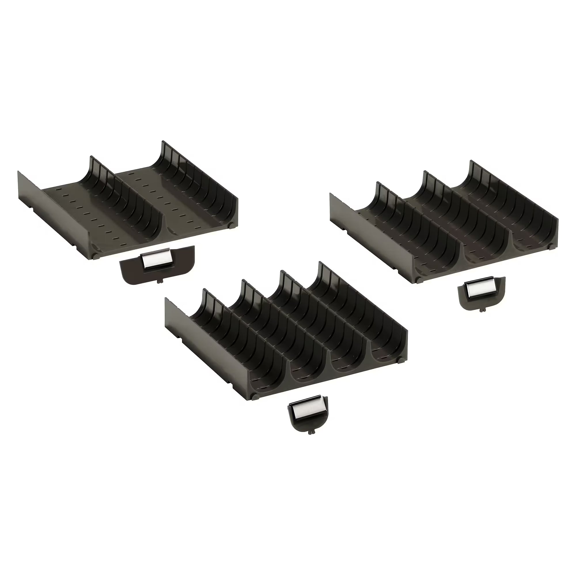 ESD-Muldenteile 9x9E, 150x150x26 mm, 4 Mulden Ø 33 mm, für Fronthöhe 50-300 mm, Set 6 Stück - Lista 80.214