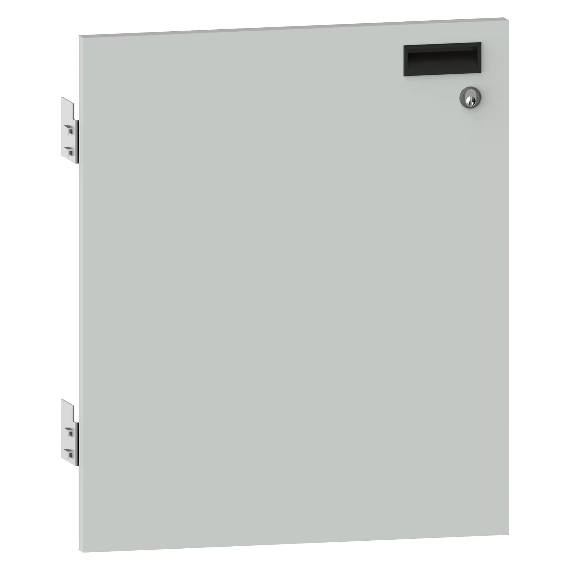 ESD-Flügeltür 27E, 564x600 mm, links angeschlagen, innenliegend, mit Griffmulde und Magnetschnapper - Lista 95.807, Lichtgrau RAL 7035