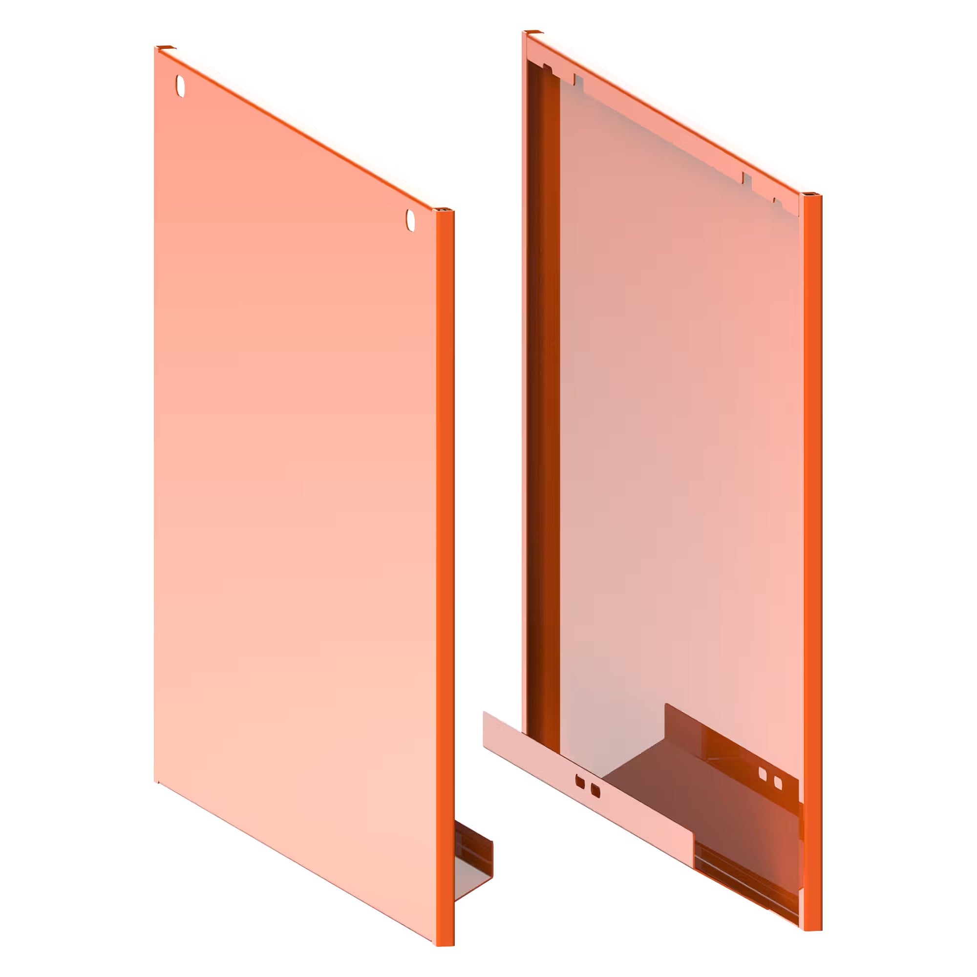 ESD anti-pinch guard Quattro, 687x500 mm (DxH), for module depth 675 mm, per pair - Lista 93.904, Orange NCS S 1080-Y40R
