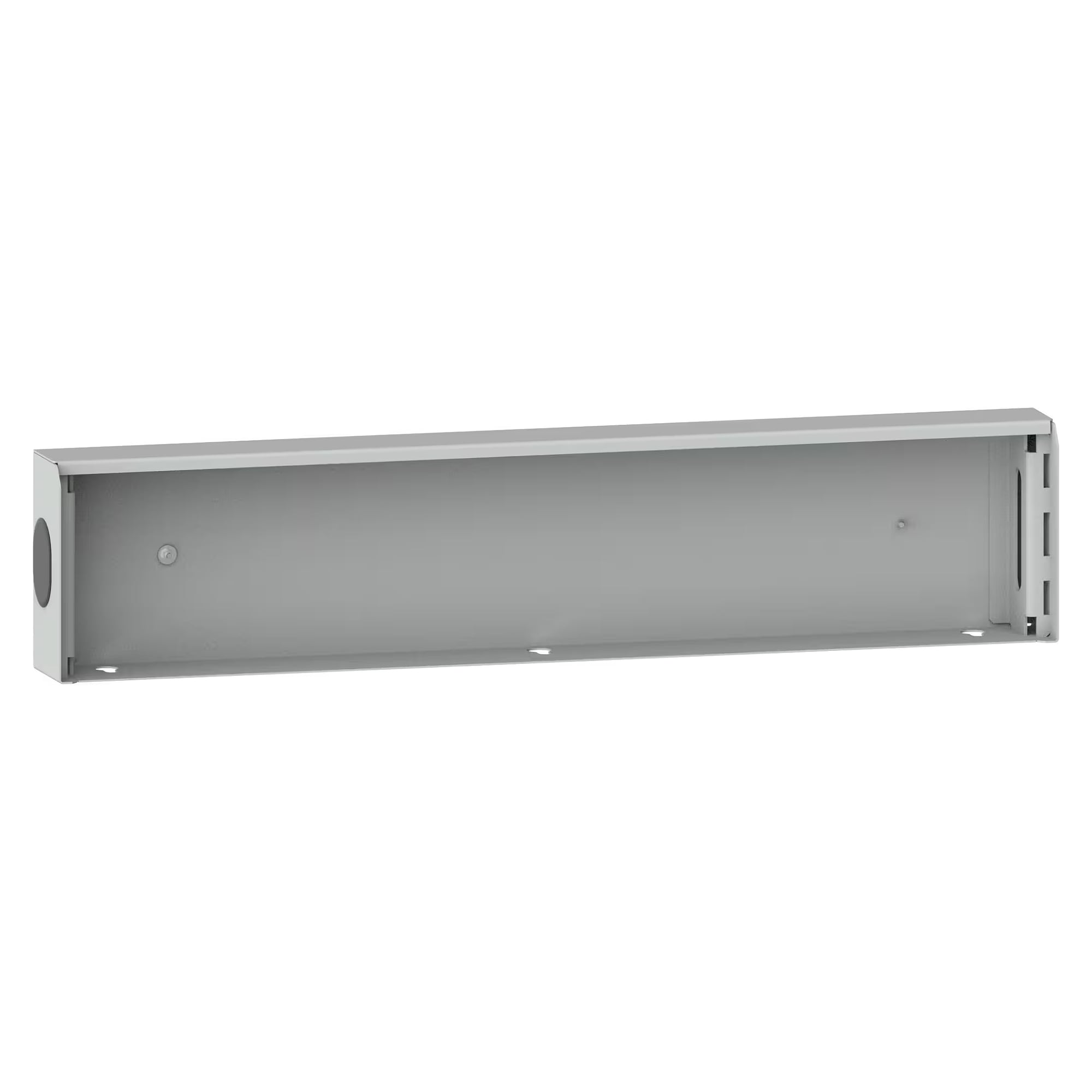 ESD-Grundrahmen 665 mm Modulbreite, 663x75x161 mm, mit Abdeckklappe zur Montage auf Werkbankplatten - Lista 93.976, Lichtgrau RAL 7035