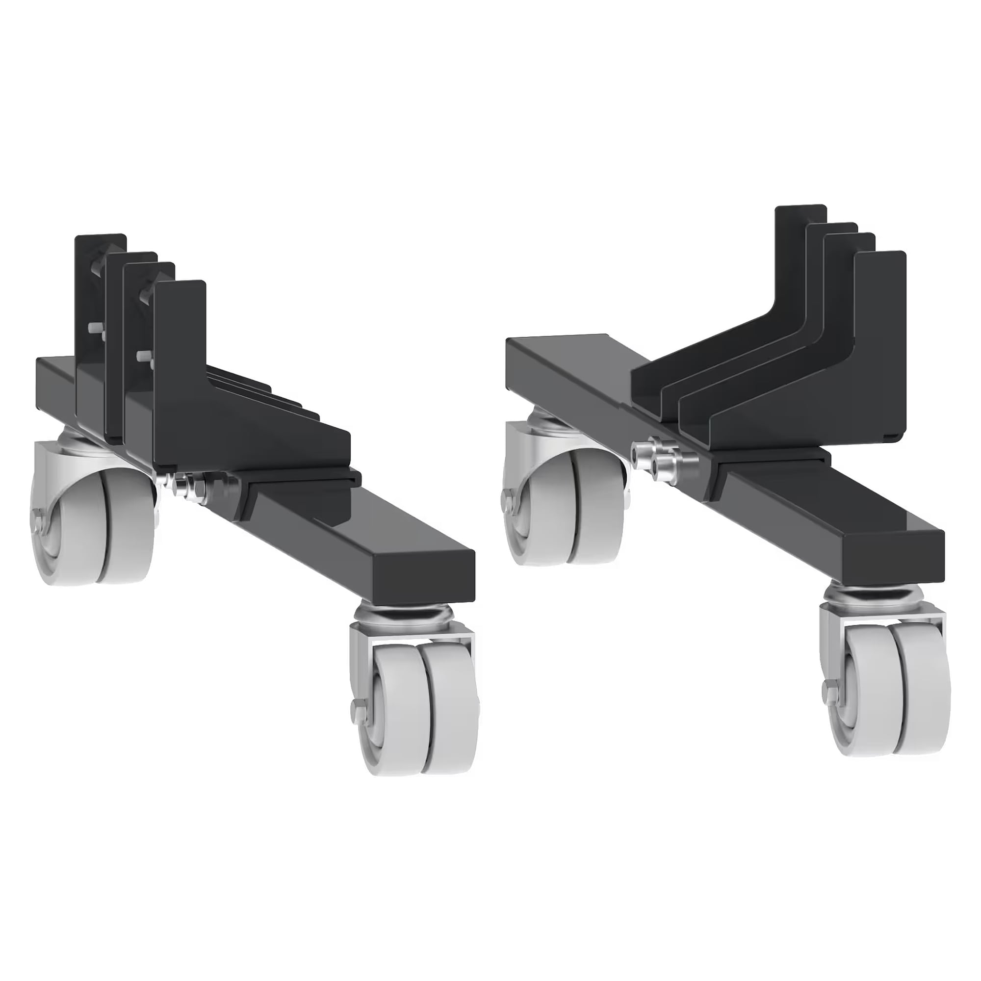ESD-Rollensatz Duo, 4 Gummi-Lenkrollen Ø 75 mm ohne Feststeller, Bauhöhe 204 mm, Tragkraft 300 kg - Lista 90.816, Anthrazitgrau RAL 7016