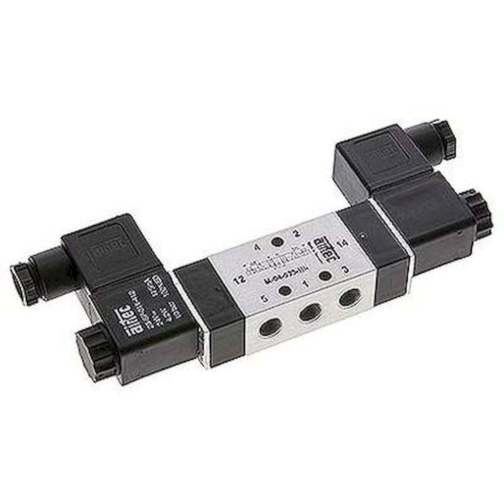Airtec M 04533HN 12V=. 5/3-Wege Magnetventil, G 1/8", Mittelstellung entlüftet, 12 V DC