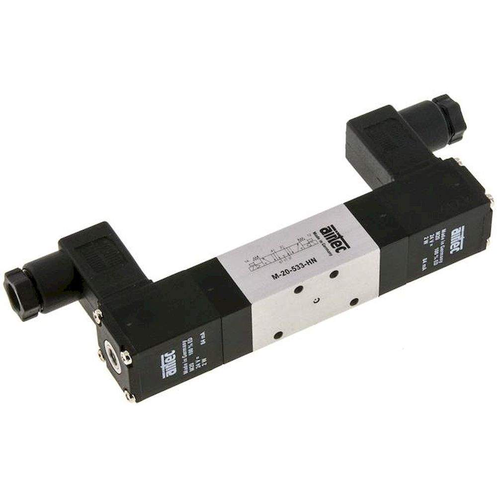 Airtec M 20533 HN 12V=. 5/3-Wege Magnetventil, M 5, Mittelstellung entlüftet, 12 V DC
