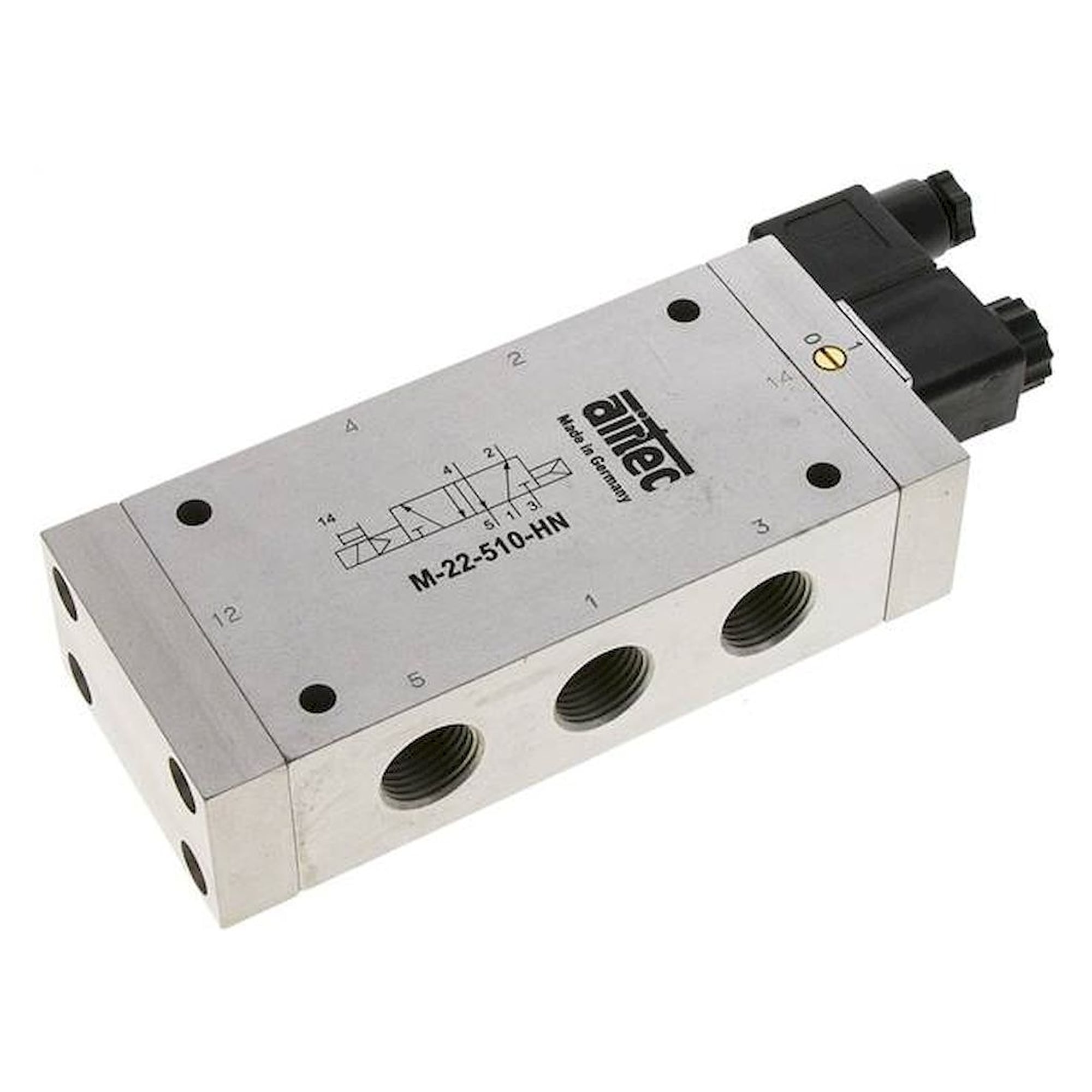 Airtec M 22510HN 12V=. 5/2-Wege Magnetventil, G 1/2", Luftfeder, 12 V DC, Standard