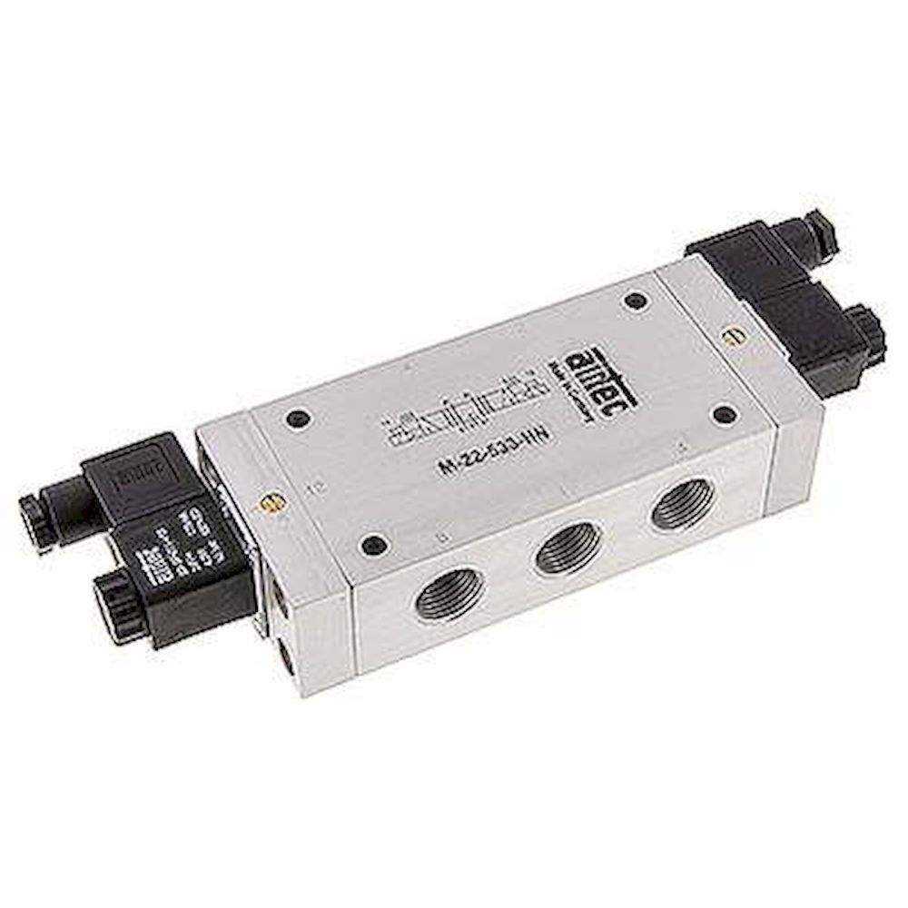 Airtec M 22533HN 115V. 5/3-Wege Magnetventil, G 1/2", Mittelstellung entlüftet, 115 V AC