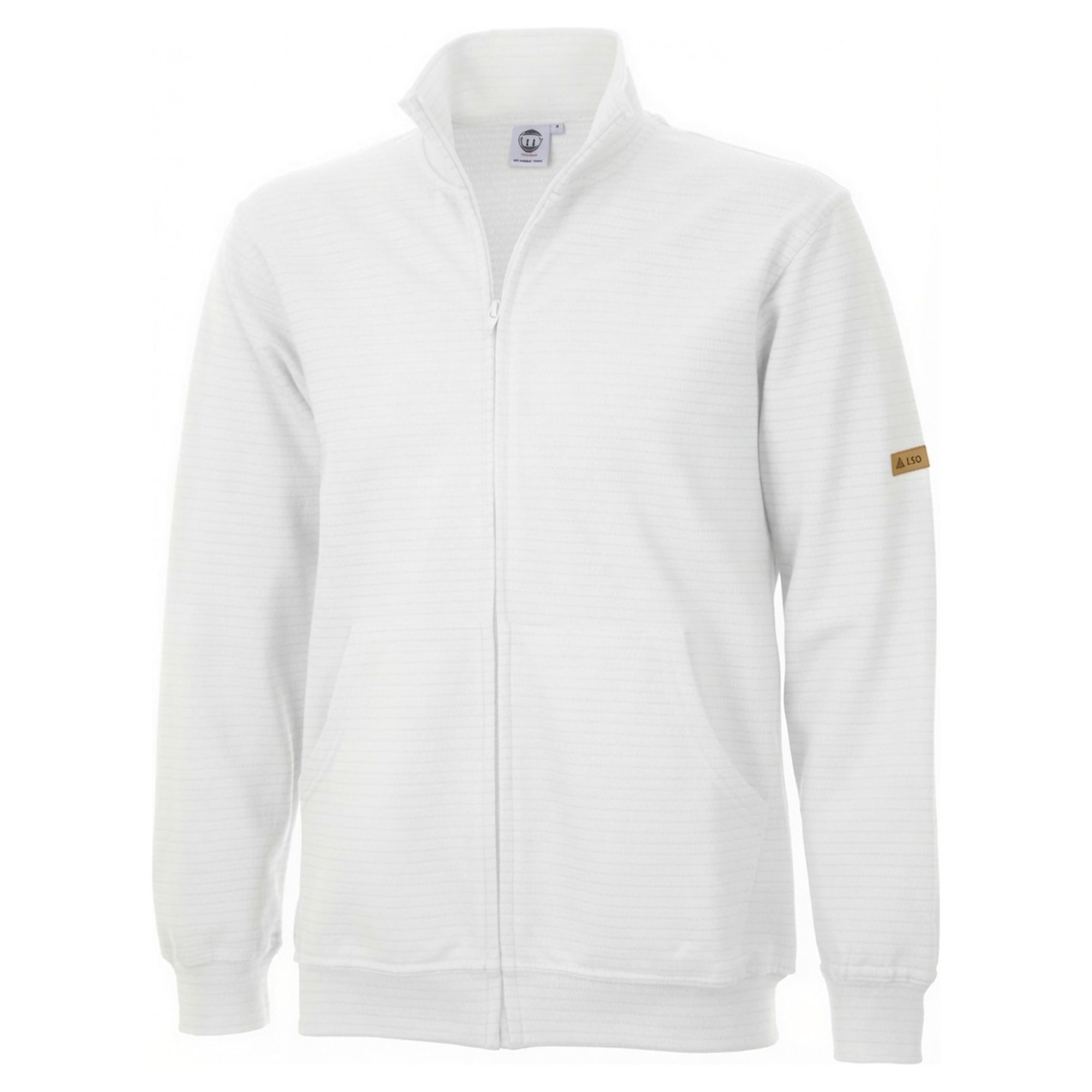 ESD Sweat-Jacke Zip 300 gr/m2, weiss