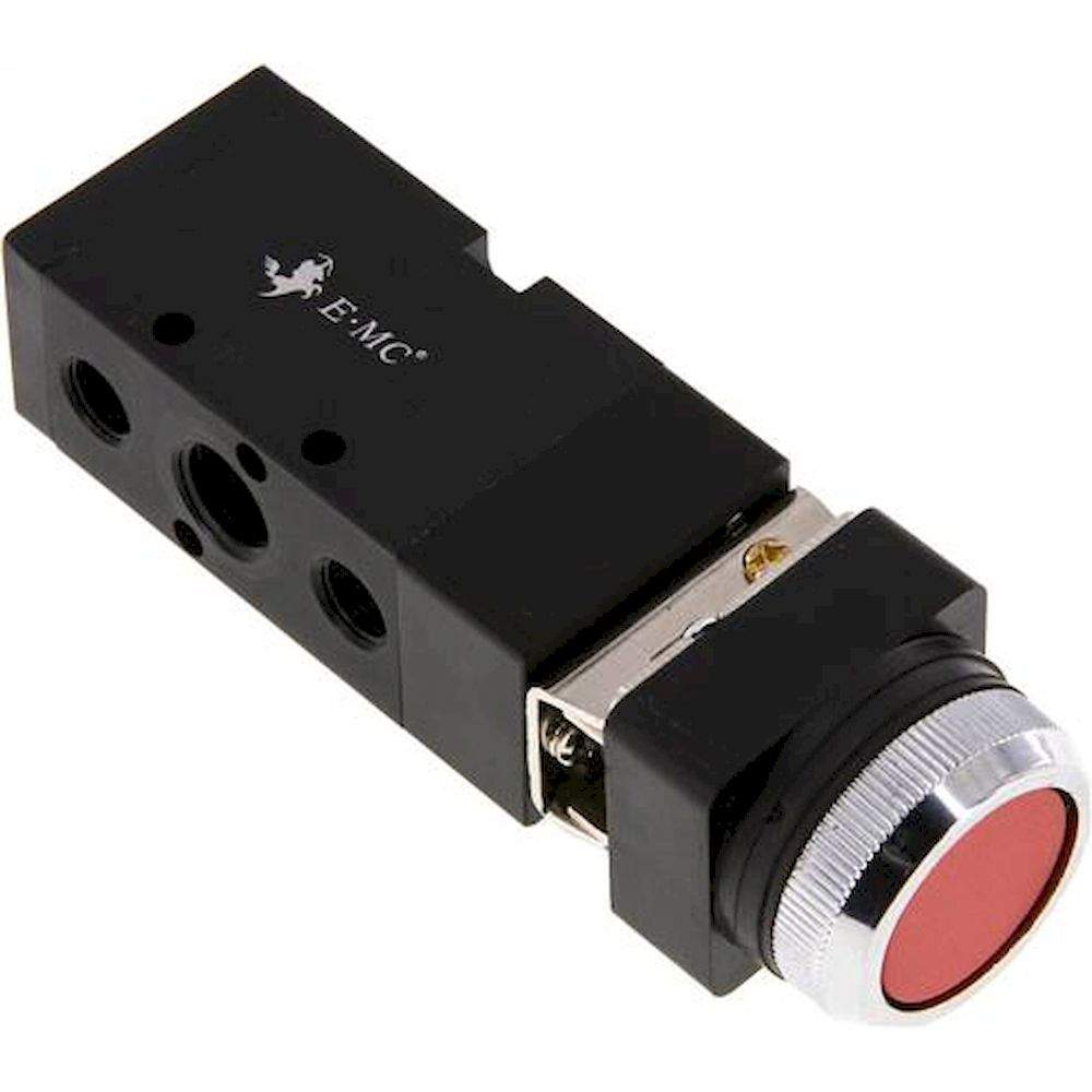 E.MC M 522-S5-ROT. 5/2-Wege Drucktaster-Ventil, rot, G 1/4"