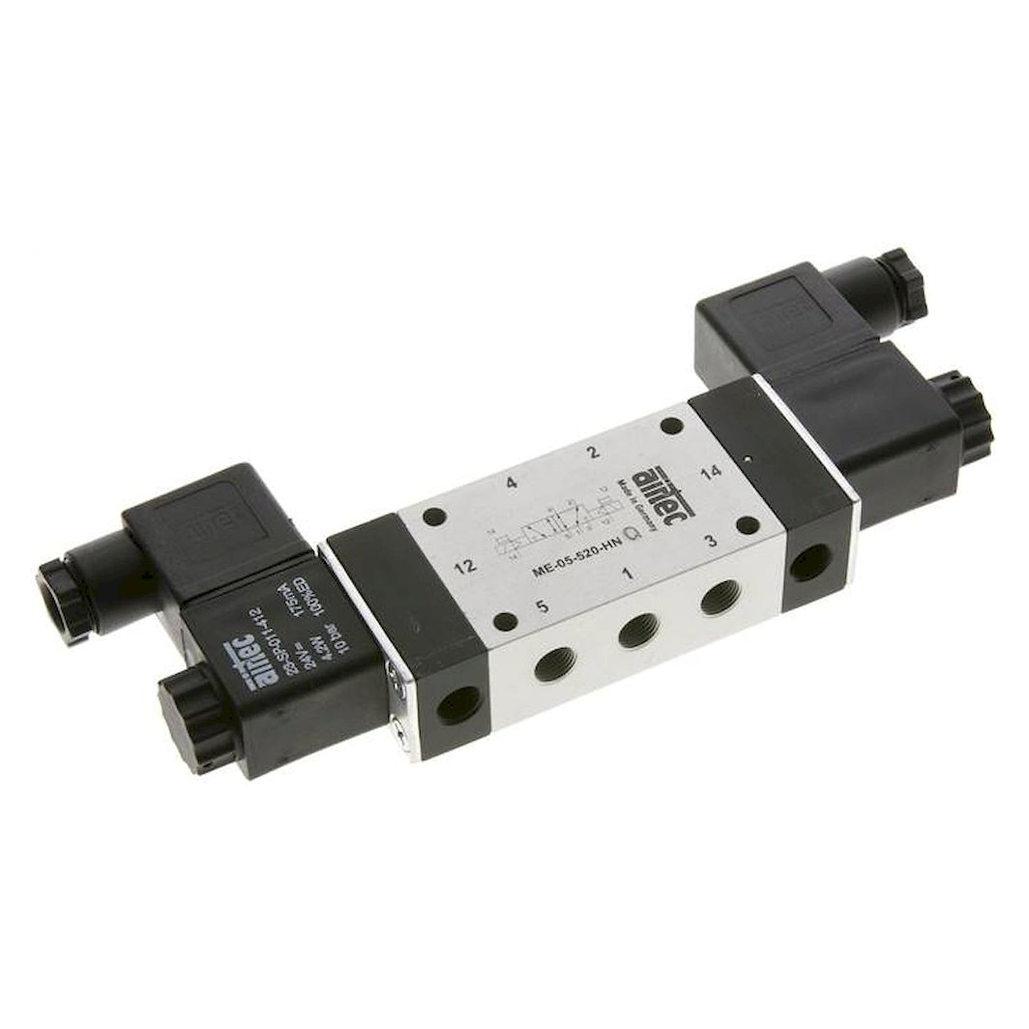 Airtec ME 05520HN 24VAC. 5/2-Wege Magnetimpulsventil mit Fremdluftanschluss, G 1/8"