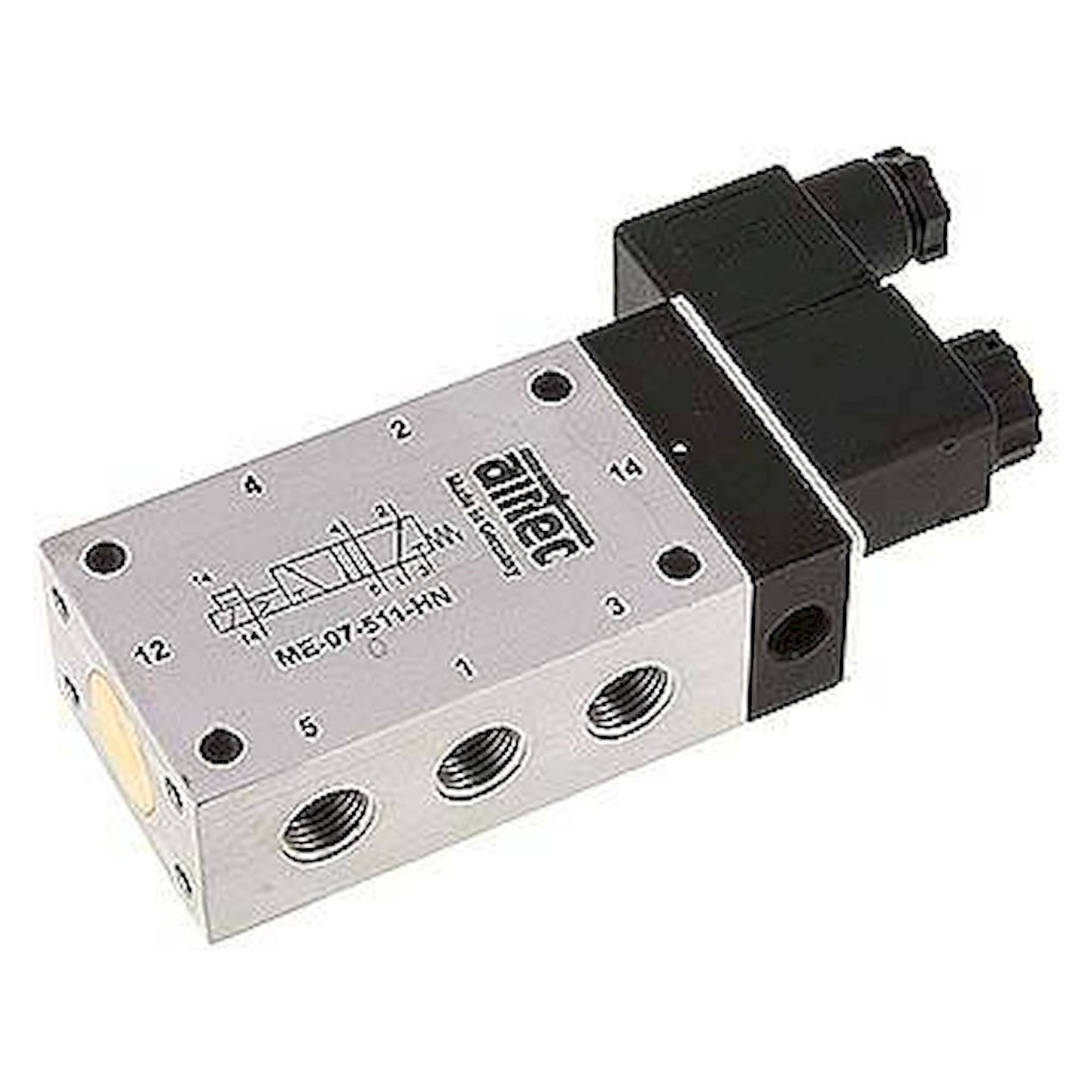 Airtec ME 07511HN 115V. 5/2-Wege Magnetventil mit Fremdluftanschluss, G 1/4"