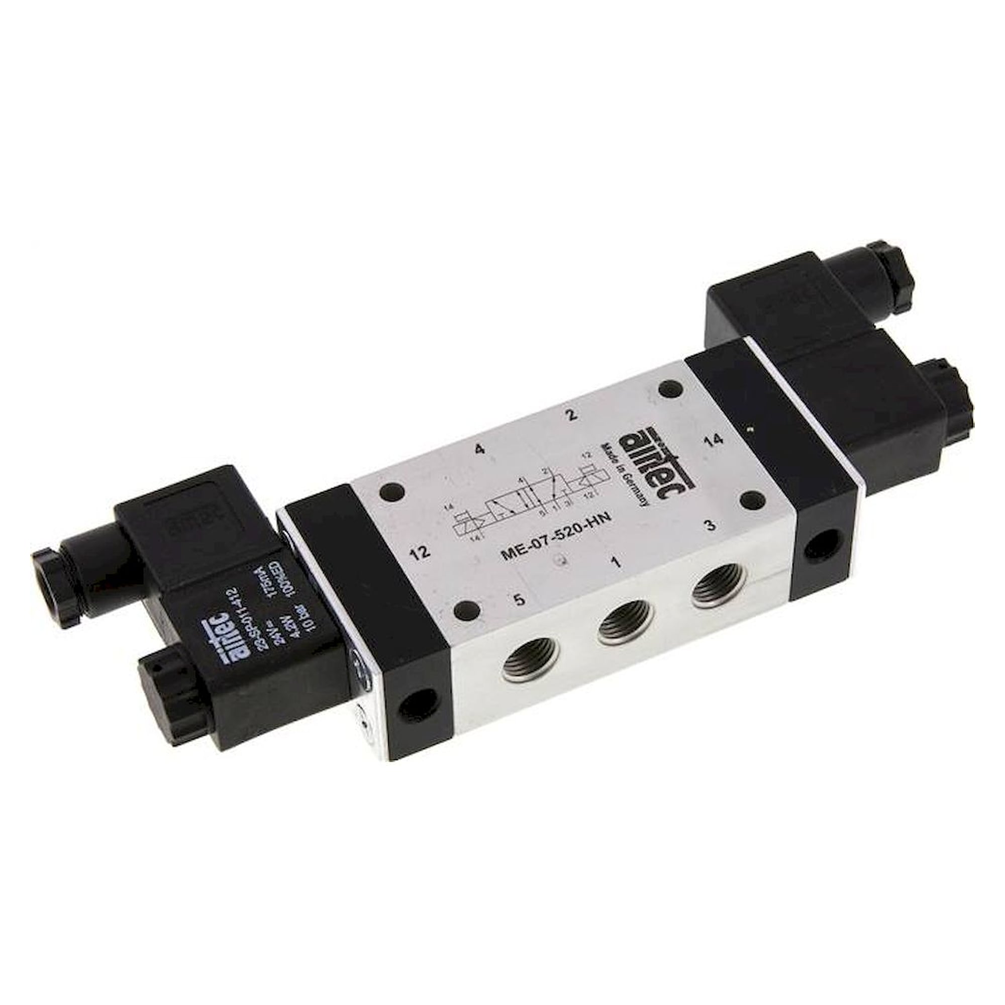 Airtec ME 07520HN 230V. 5/2-Wege Magnetimpulsventil mit Fremdluftanschluss, G 1/4"