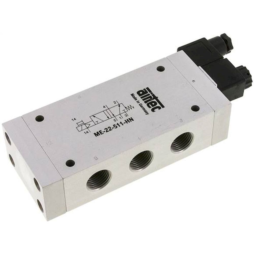 Airtec ME 22511HN 230V. 5/2-Wege Magnetventil mit Fremdluftanschluss, G 1/2"
