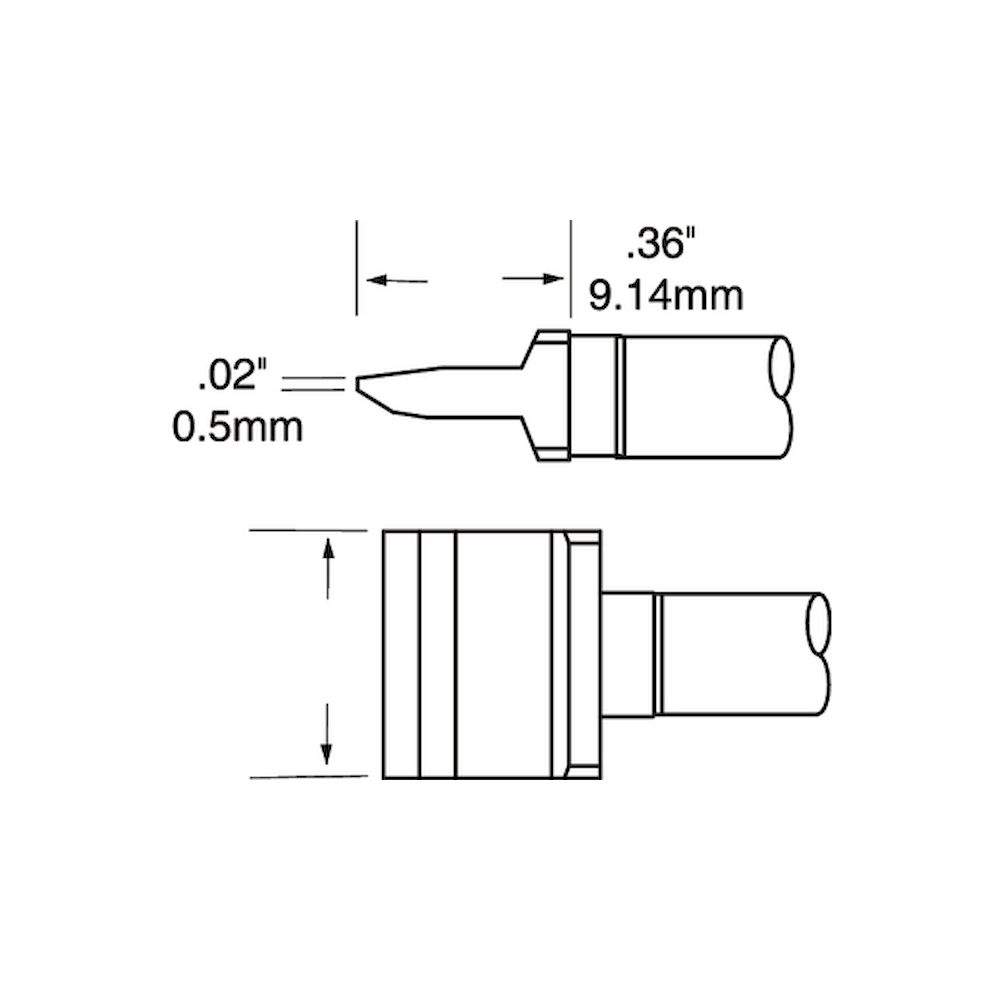 Metcal SMTC-162. Rework-Spitze SMTC Serie klingenförmig lang, 22x0,5 mm