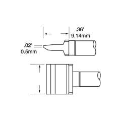 Metcal SMTC-162. Rework-Spitze SMTC Serie klingenförmig lang, 22x0,5 mm