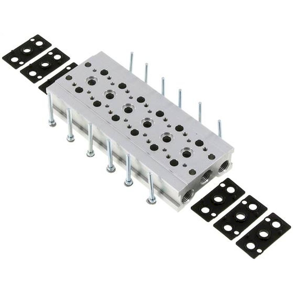 YPC MF1500-6. Reihenleiste (6-fach) für SF1000 (5/2 und 5/3-Wege)