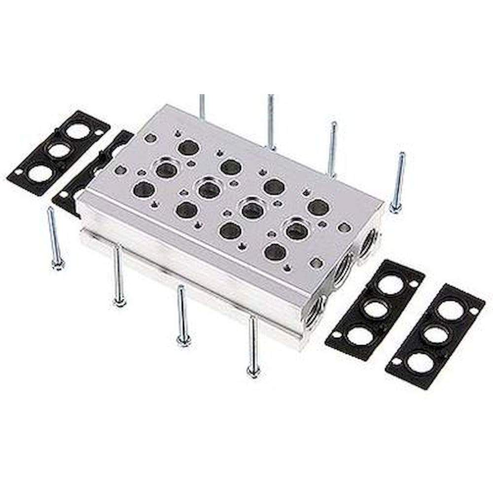 YPC MF2500-4. Reihenleiste (4-fach) für SF2000 (5/2 und 5/3-Wege)