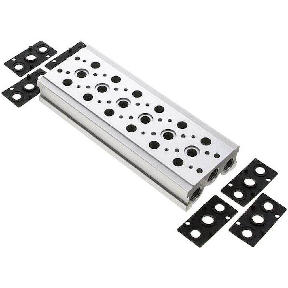 YPC MF3500-6. Reihenleiste (6-fach) für SF3000 (5/2 und 5/3-Wege)