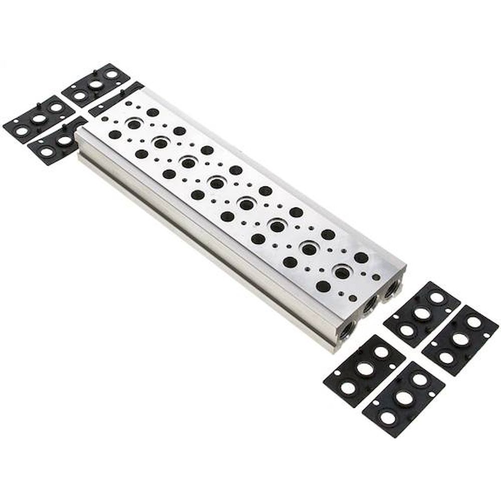 YPC MF3500-8. Reihenleiste (8-fach) für SF3000 (5/2 und 5/3-Wege)