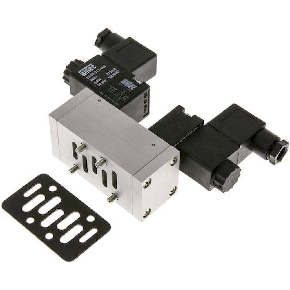 Airtec MI 01533HN 48V=. ISO-Ventil (Größe 1), 5/3-Wege Mittelstellung entlüftet, 48 V DC
