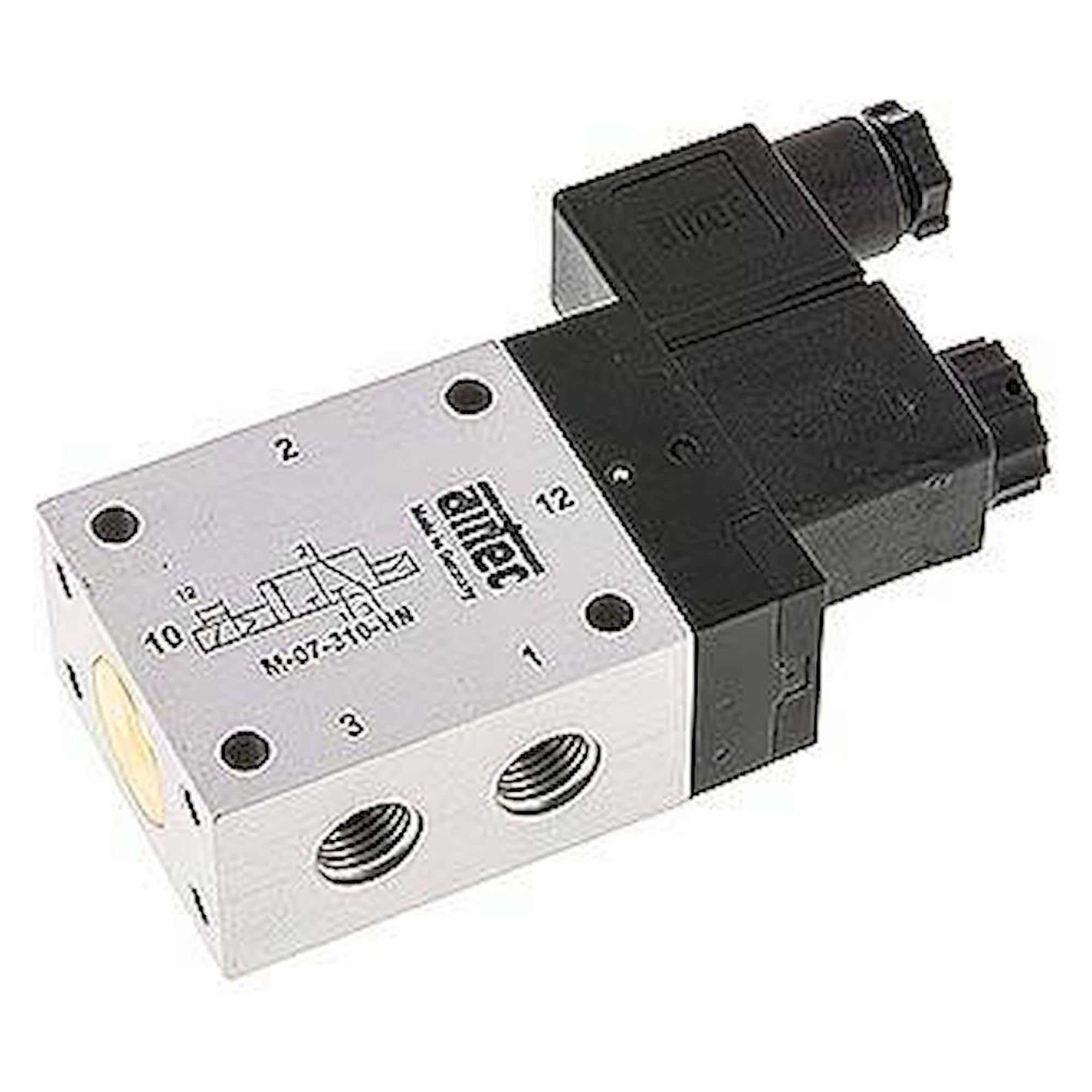 Airtec MO 07310HN 12V=. 3/2-Wege Magnetventil, G 1/4", Luftfederrückstellung (NO), 12 V DC, Standard