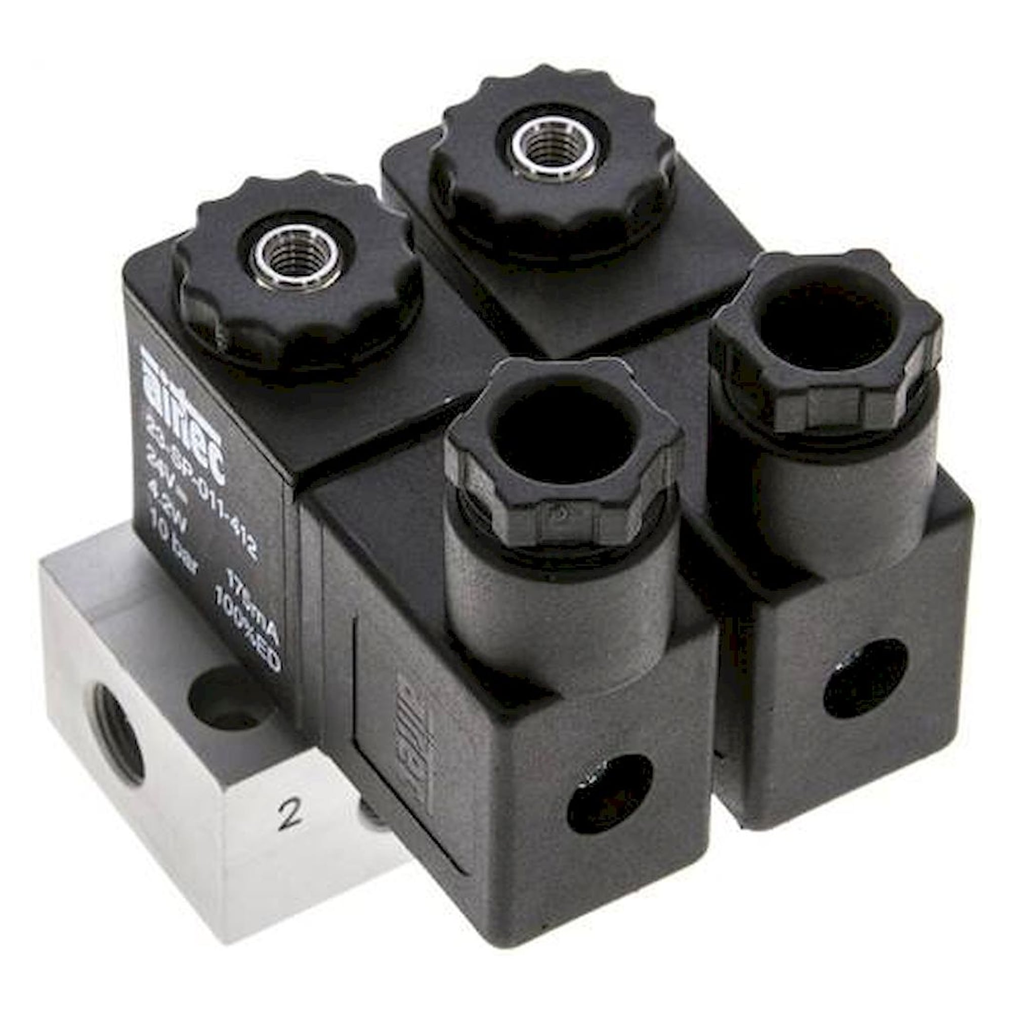 Airtec MS 18310/2HN24V=. 3/2-Wege Magnetventil, G 1/8", geschlossen (NC), 2-fach, 24 V DC