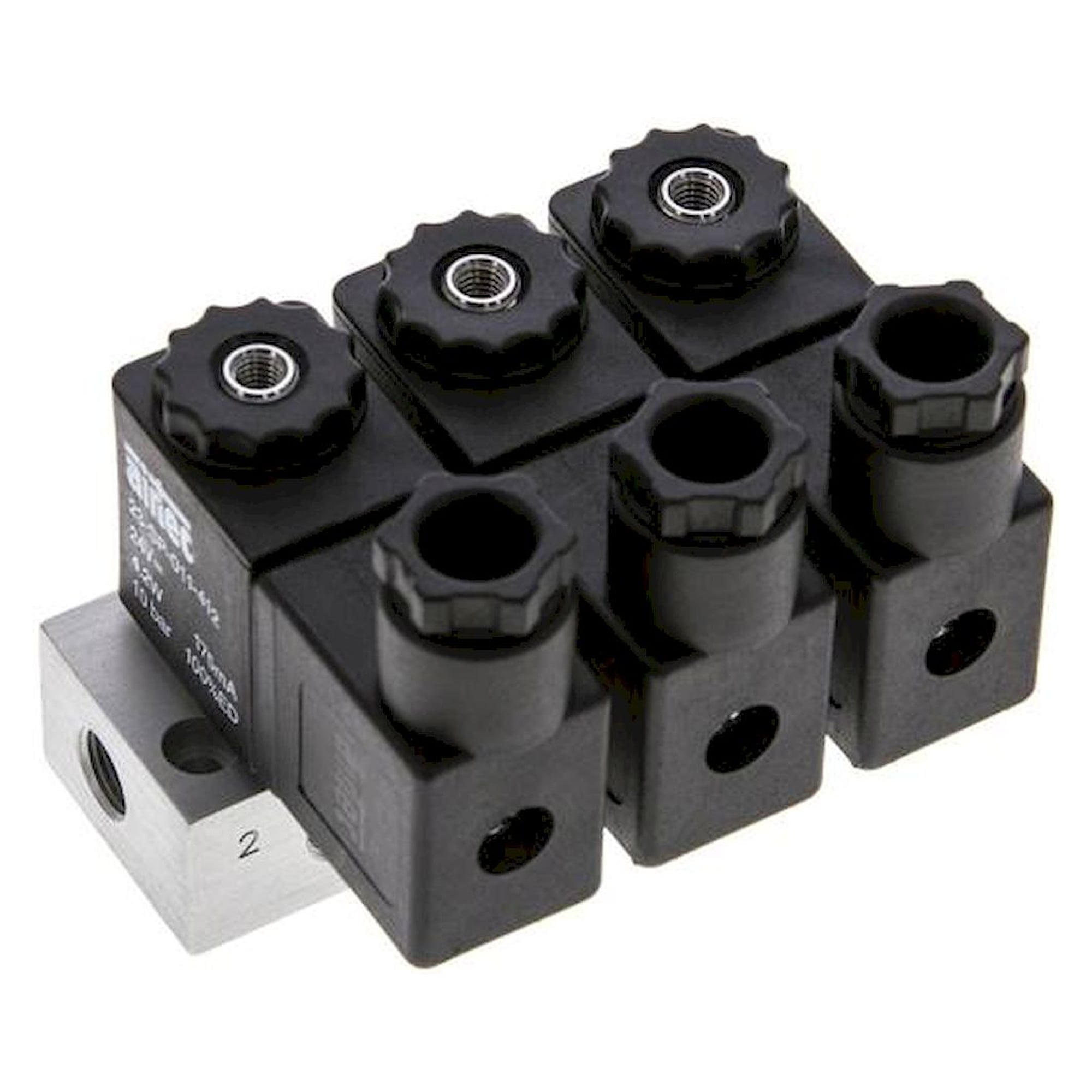 Airtec MS 18310/3HN24V=. 3/2-Wege Magnetventil, G 1/8", geschlossen (NC), 3-fach, 24 V DC