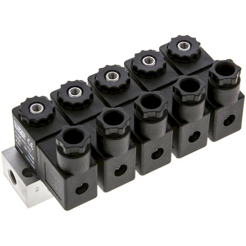 Airtec MS 18310/5HN230V. 3/2-Wege Magnetventil, G 1/8", geschlossen (NC), 5-fach, 230 V AC