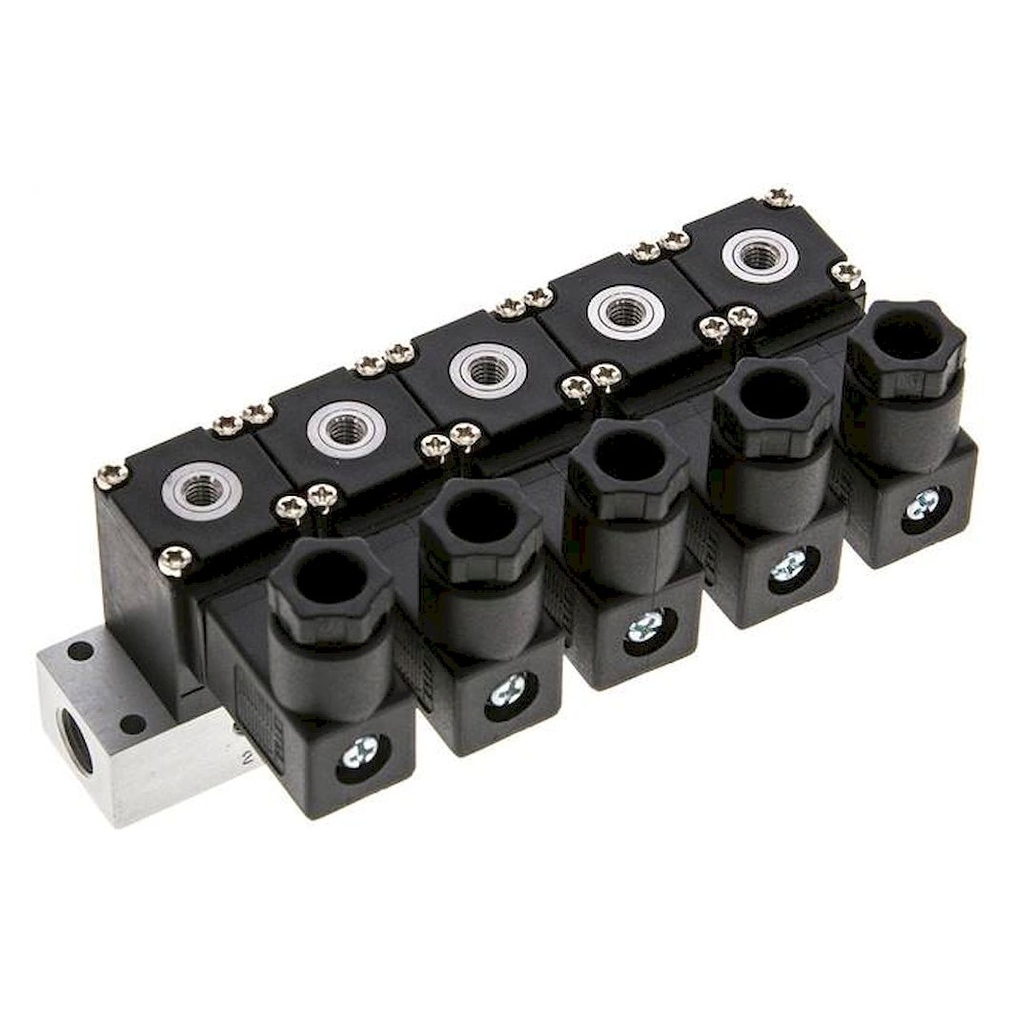 Airtec MS 20310/5HN24V=. 3/2-Wege Magnetventil, M 5, geschlossen (NC), 5-fach, 24 V DC