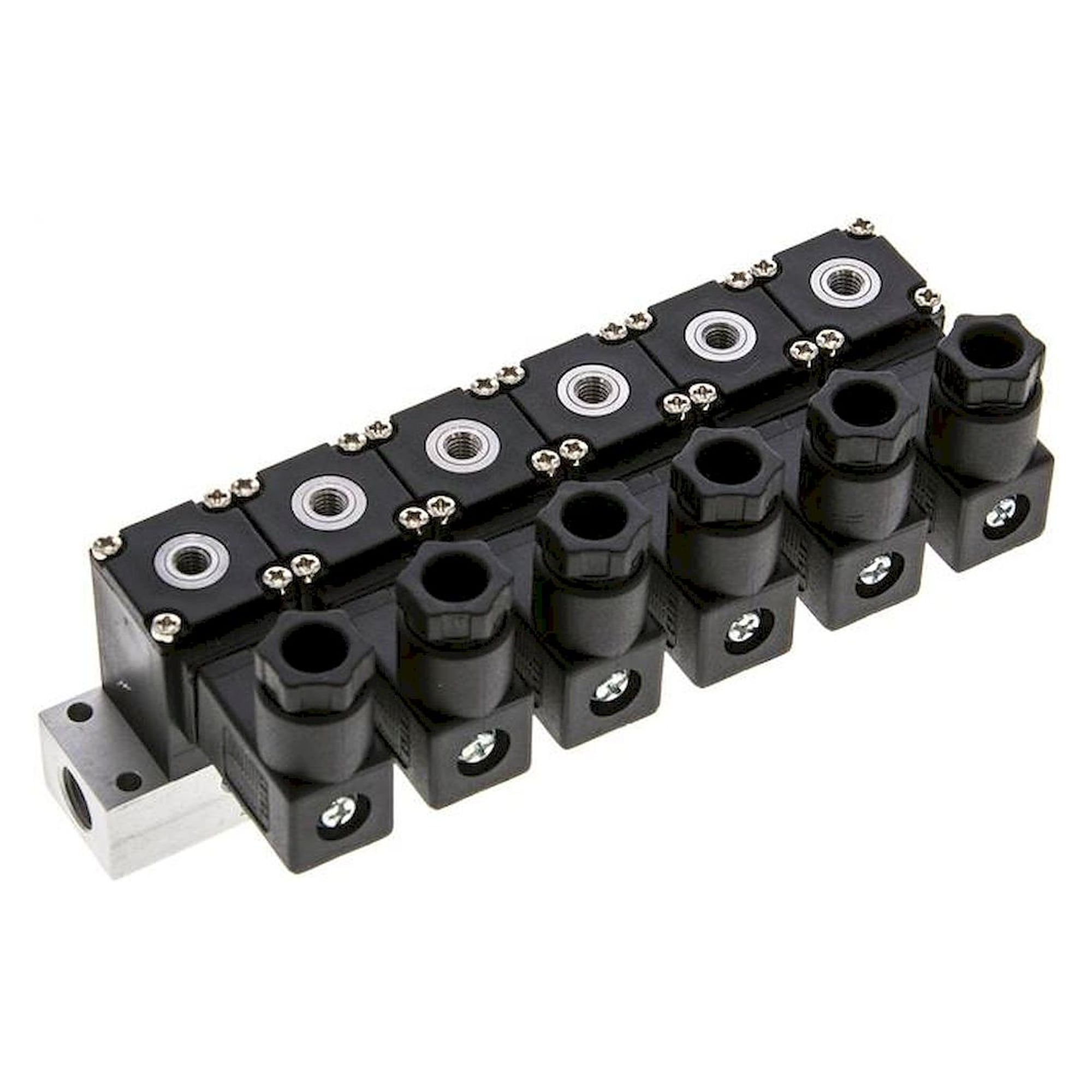 Airtec MS 20310/6HN24V=. 3/2-Wege Magnetventil, M 5, geschlossen (NC), 6-fach, 24 V DC