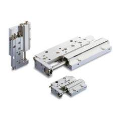 SMC MXF12-50. MXF, Pneumatischer Kompaktschlitten mit niedrigem Gehäusedurchschnitt, Kreuzrollenführung, Flachausführung